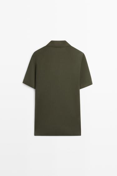 Short sleeve V-neck polo shirt — DARK GREEN 6