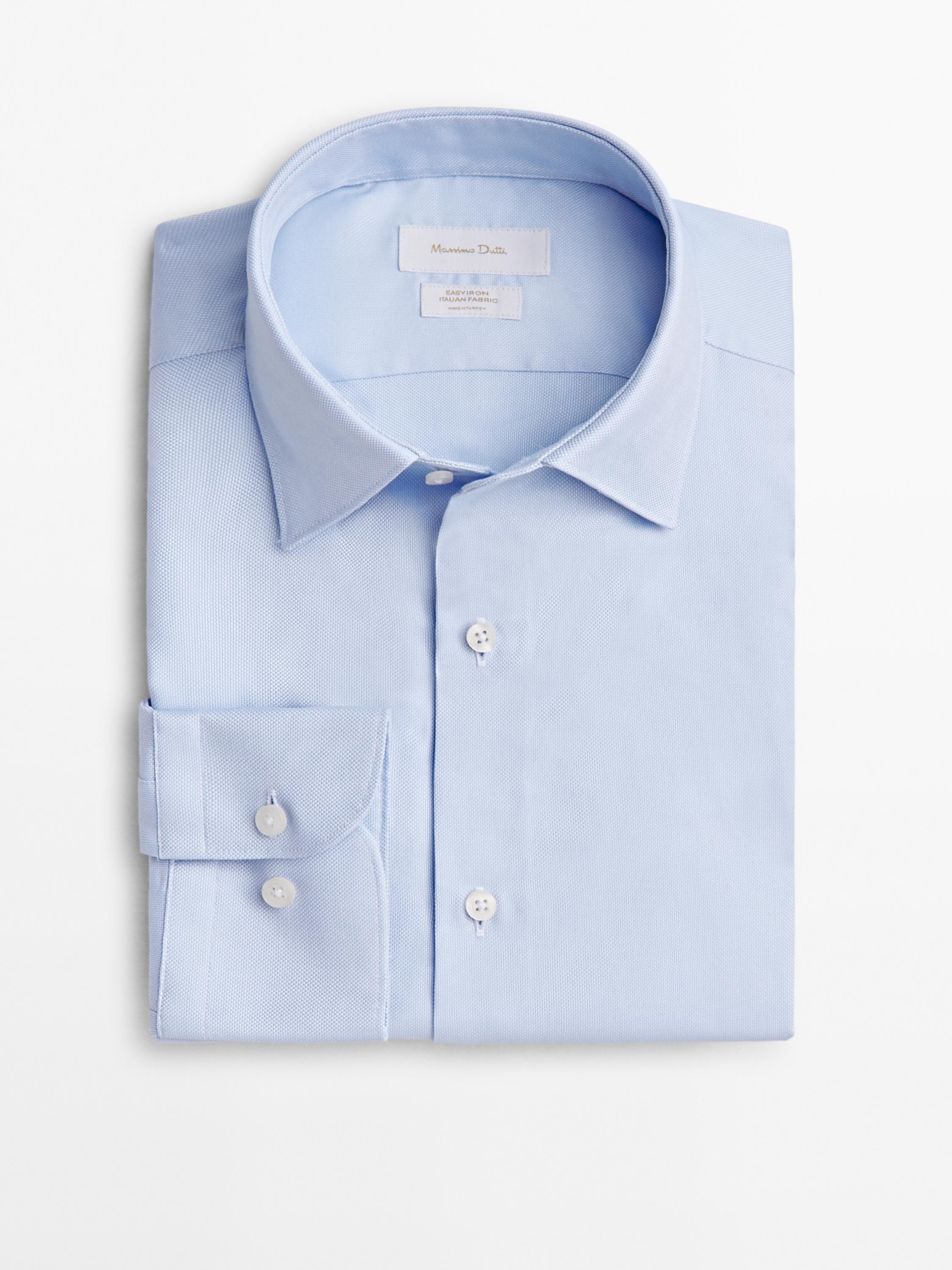 Easy iron slim fit textured shirt