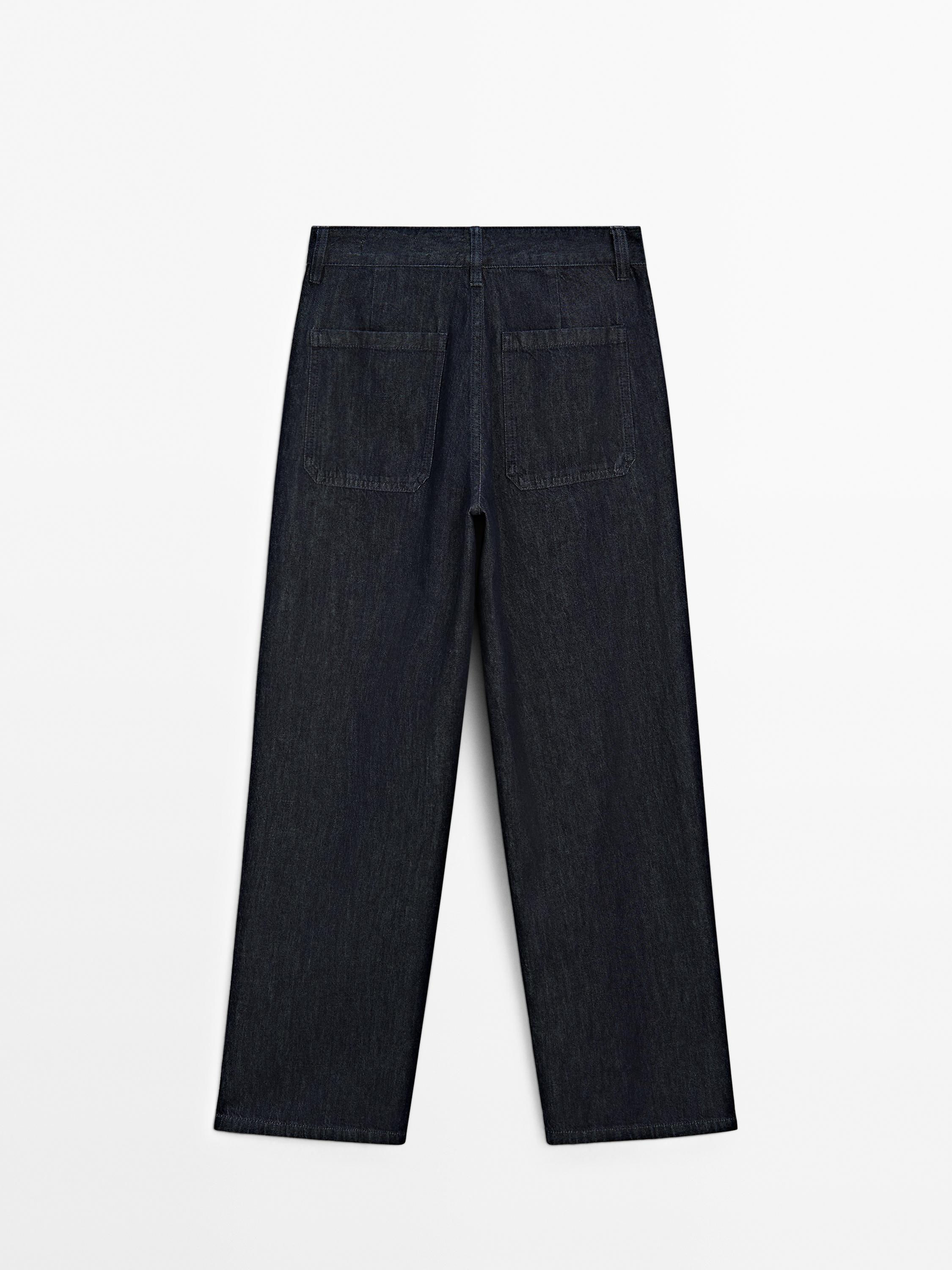 Straight-Fit-Jeans mit halbhohem Bund