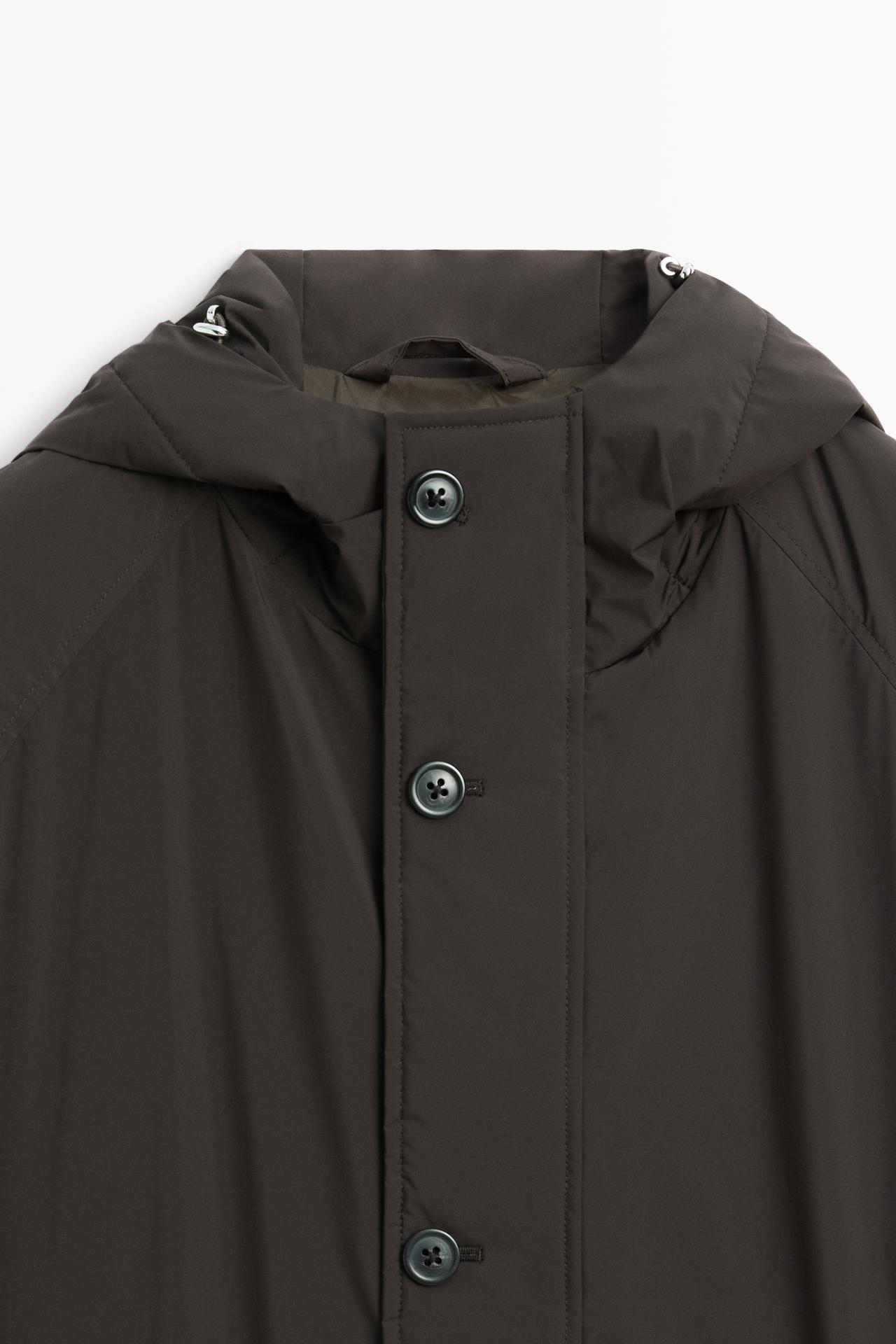Long technical parka — BROWN