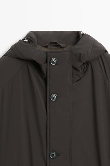 Long technical parka — BROWN 9