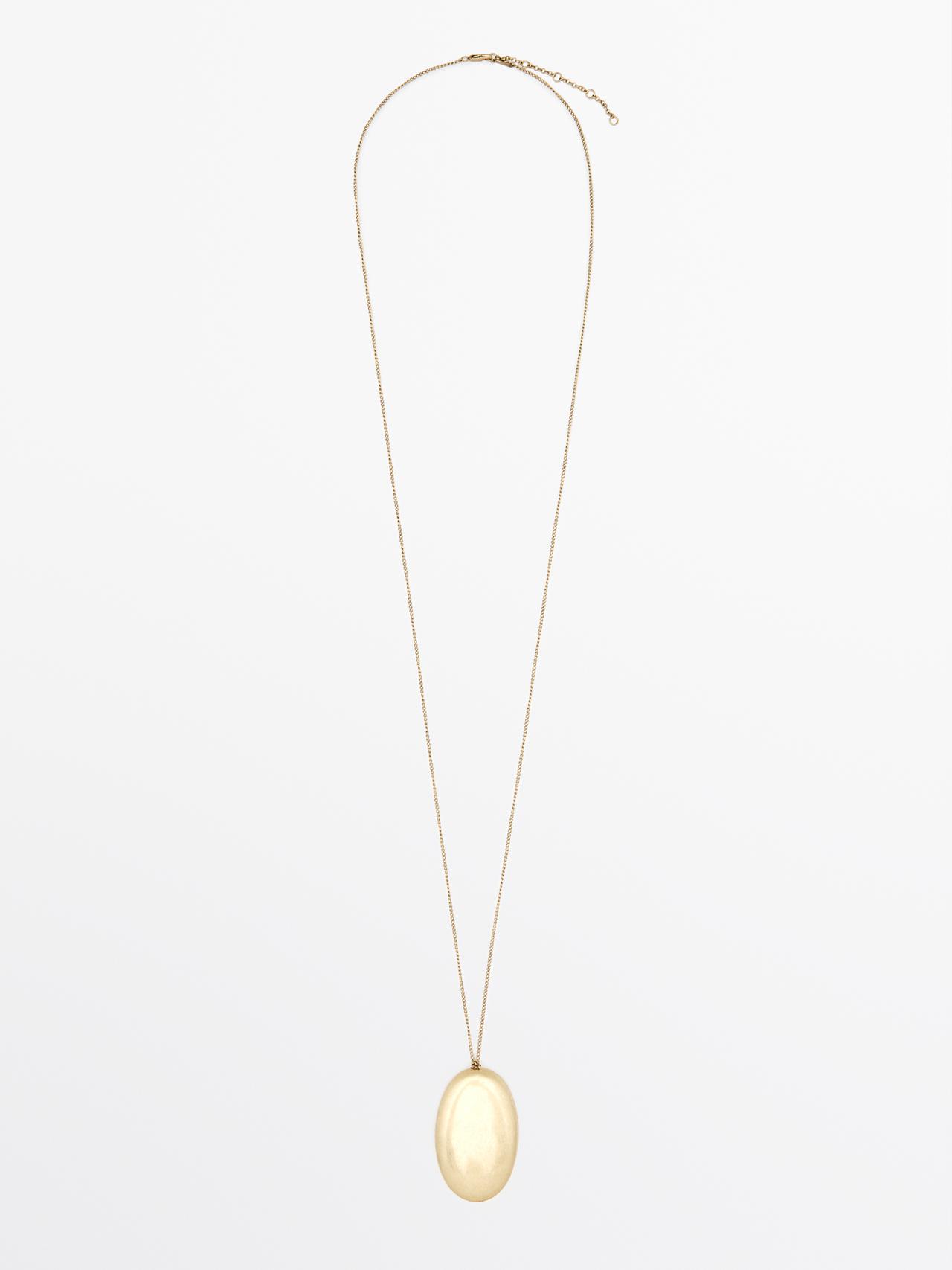 Collier Pièce Métallique - Doré - 01 - Massimo Dutti - Femme