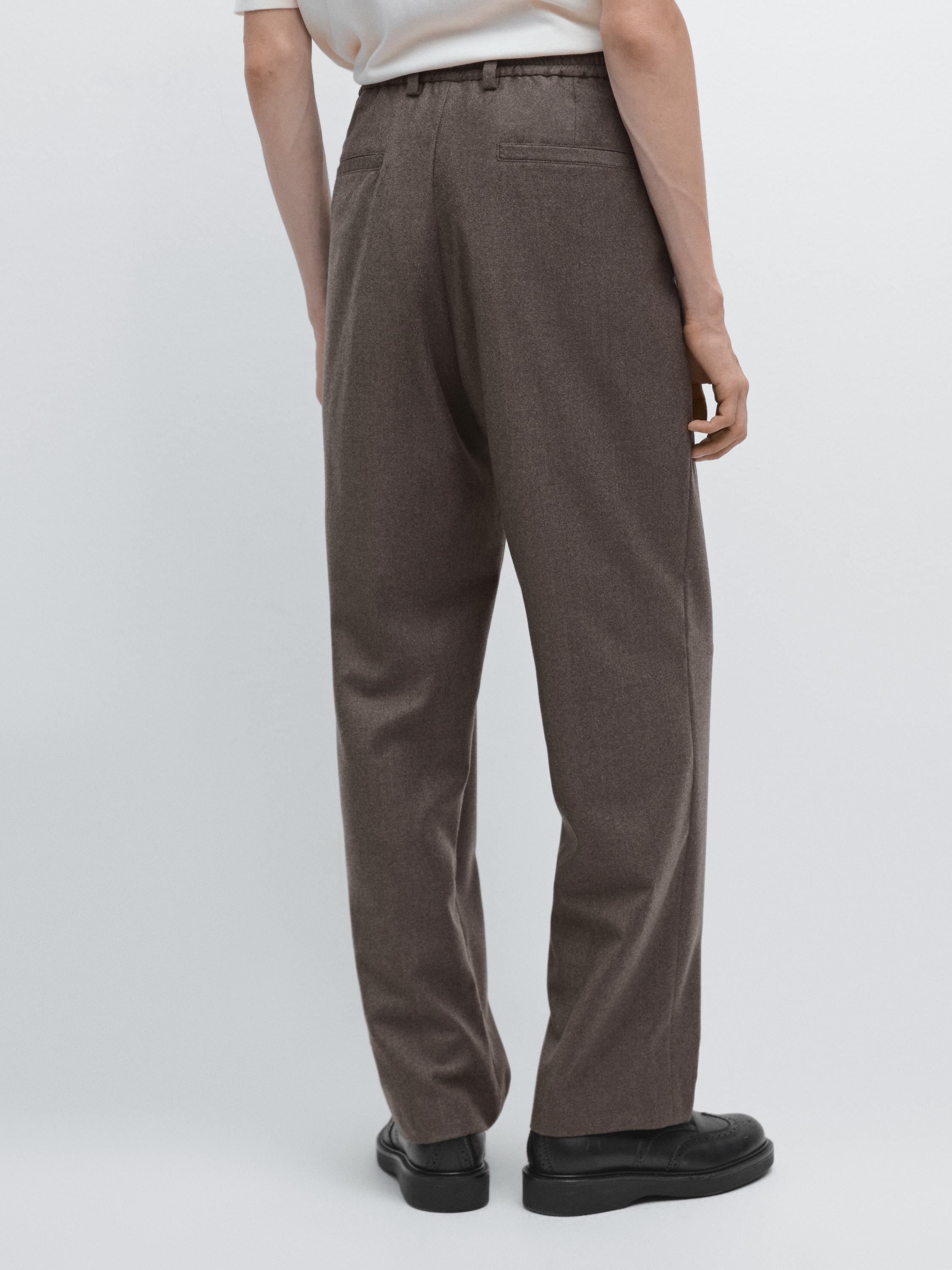 100% wool flannel trousers