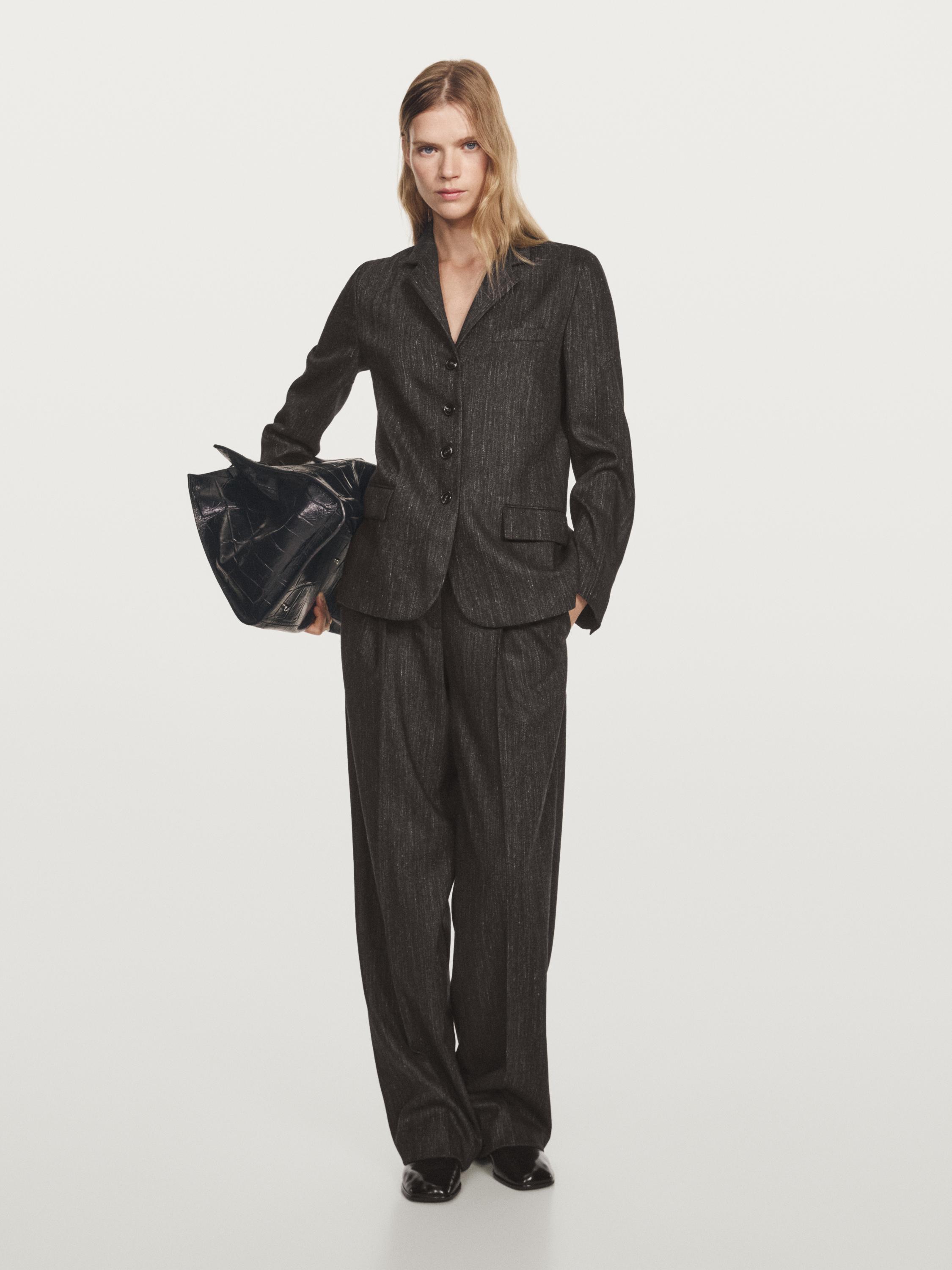 Flecked wool blend blazer