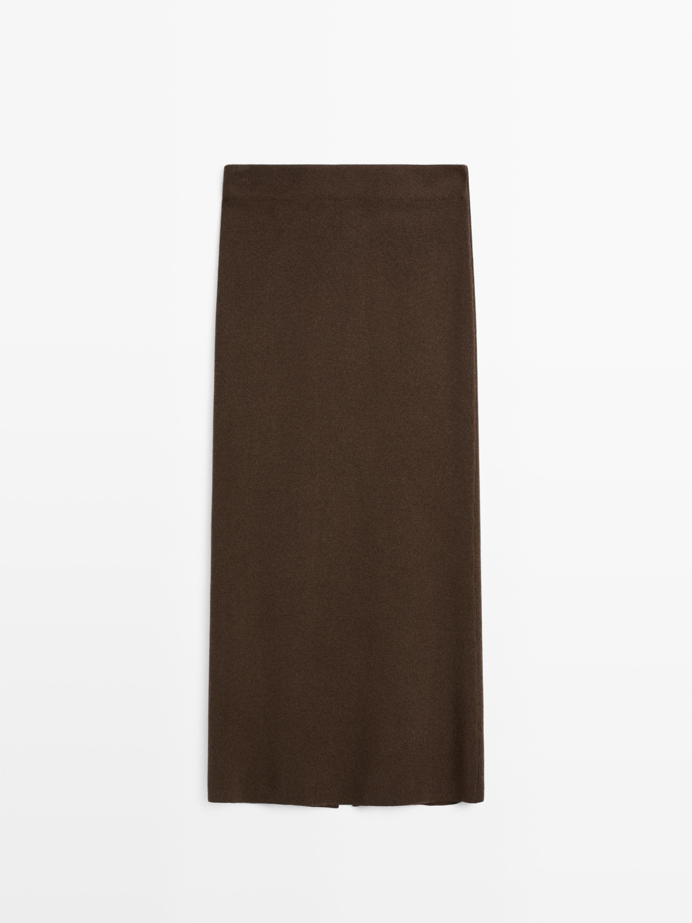Double-faced midi skirt