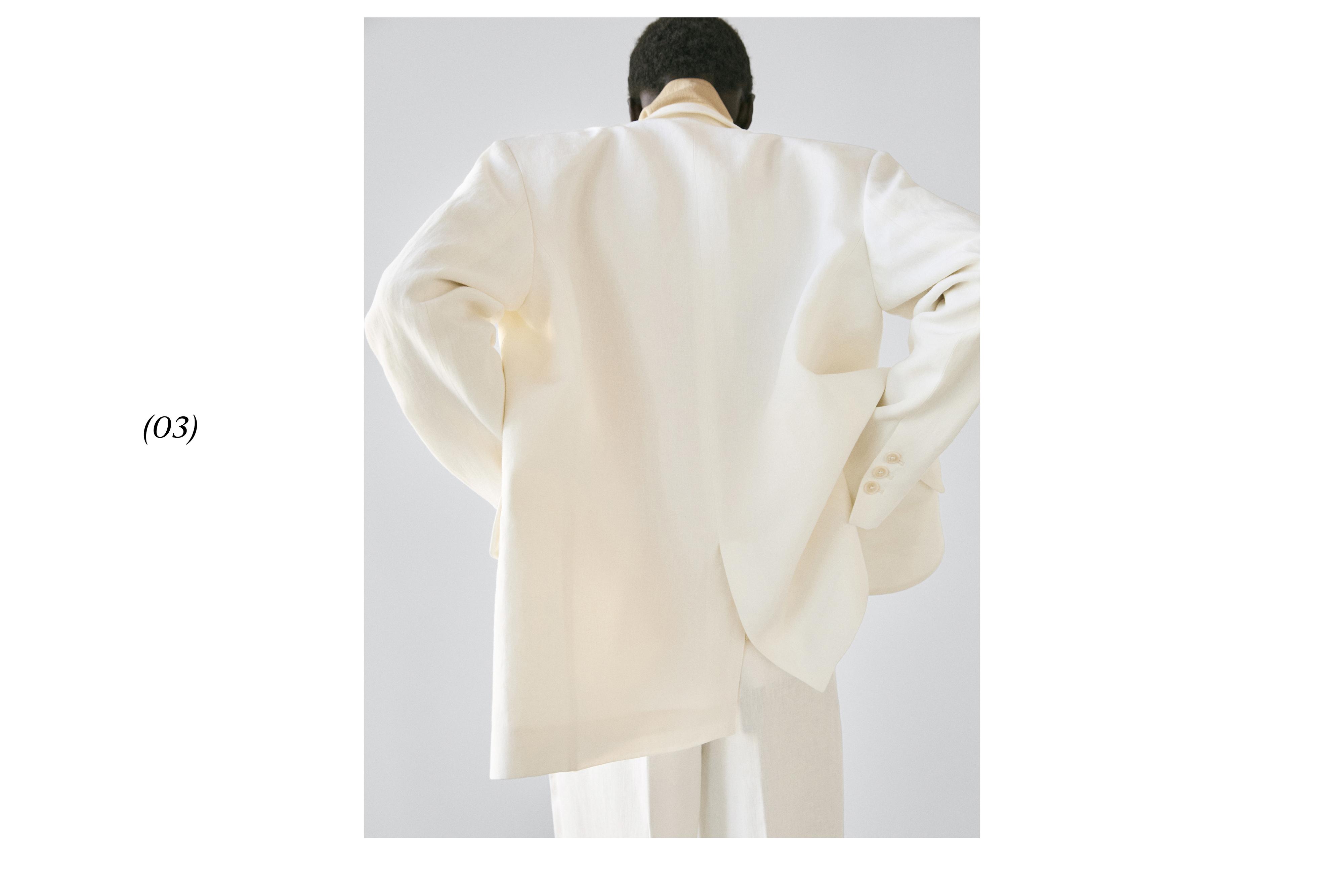 100% linen suit blazer — Off white