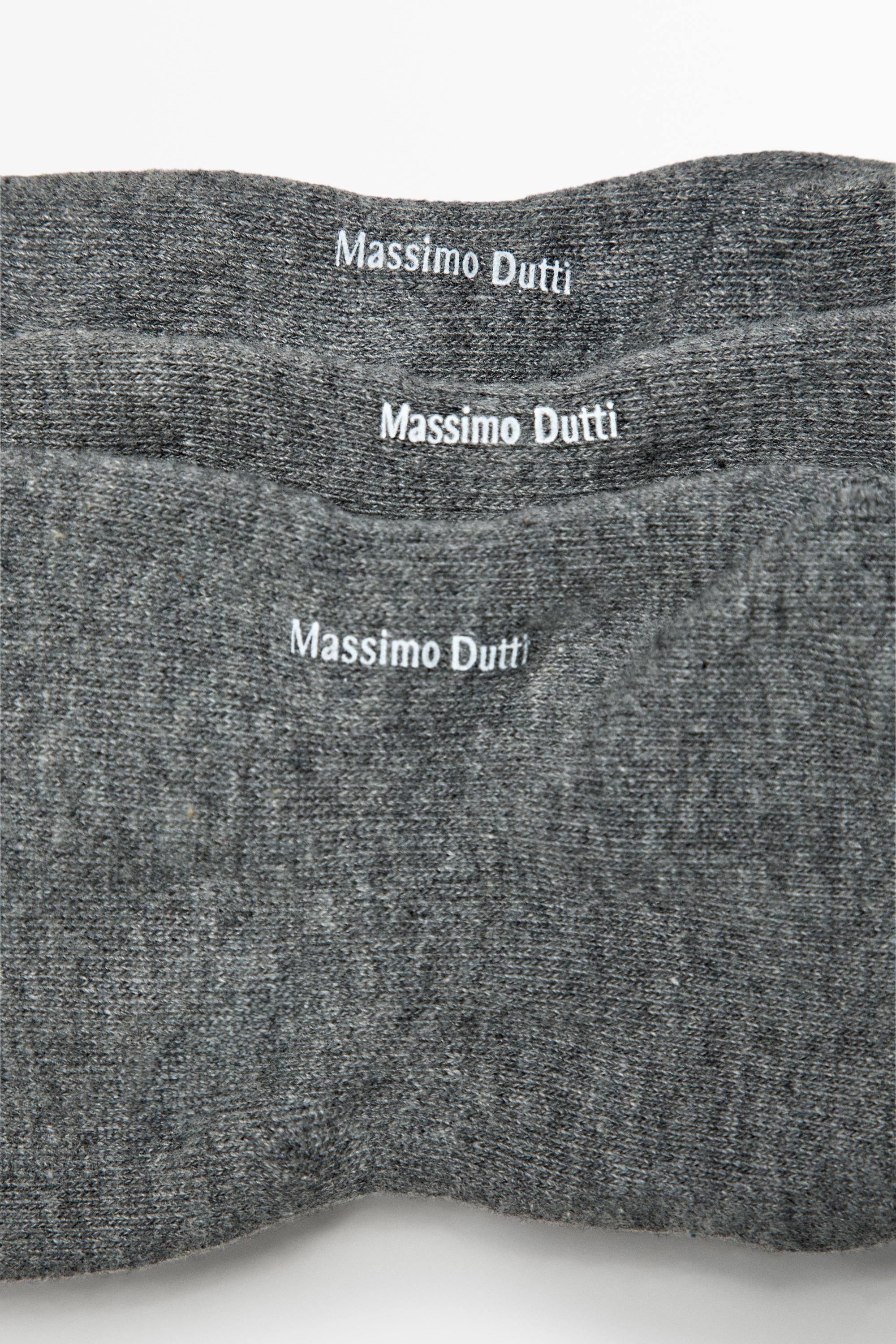 Pack of 3 pairs of no-show cotton blend socks — CHARCOAL
