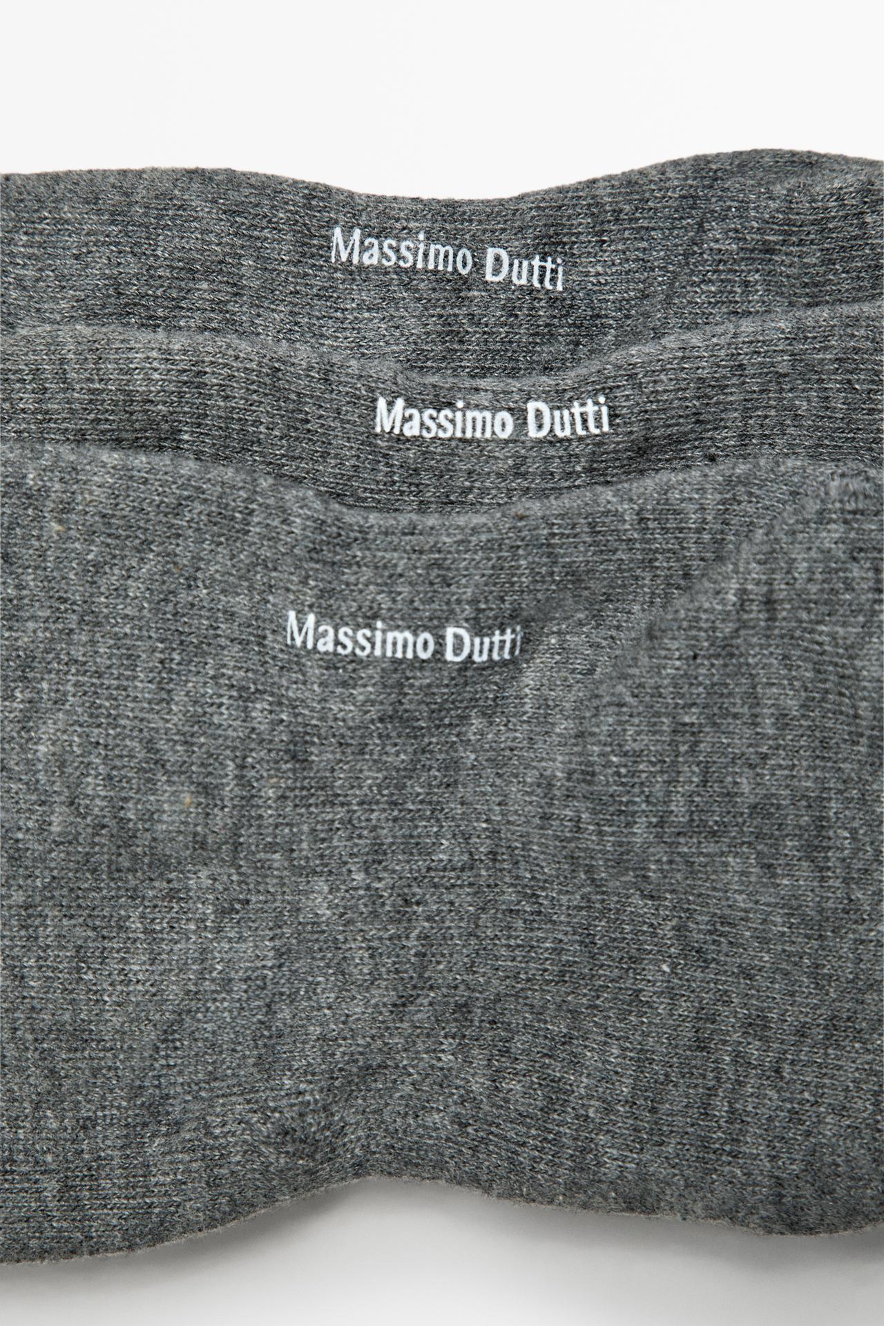 Pack of 3 pairs of no-show cotton blend socks — CHARCOAL