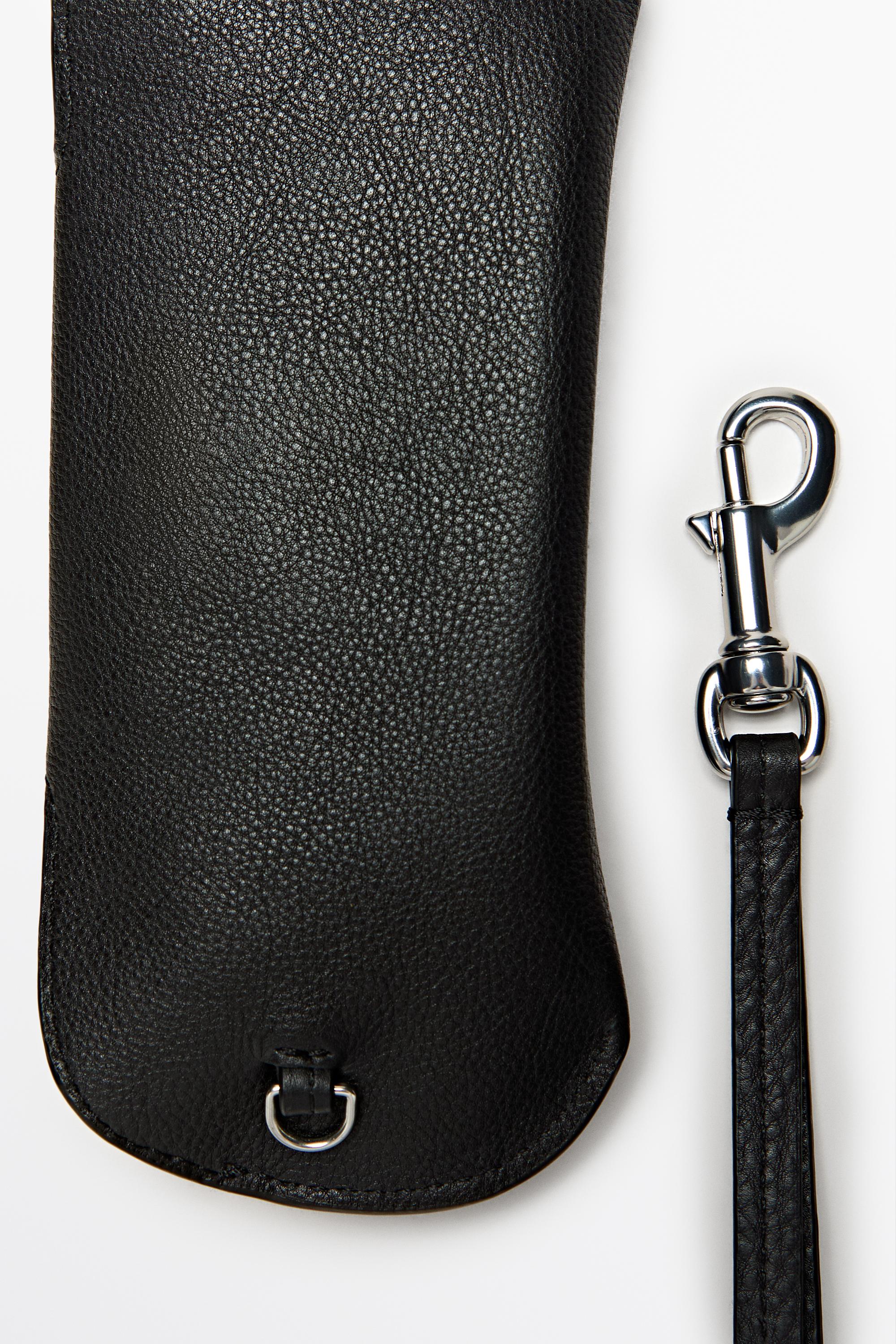 Nappa leather sunglasses case — BLACK