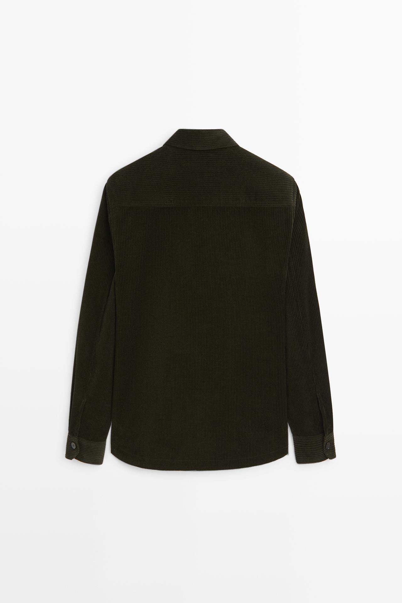 100% cotton corduroy overshirt — GREEN