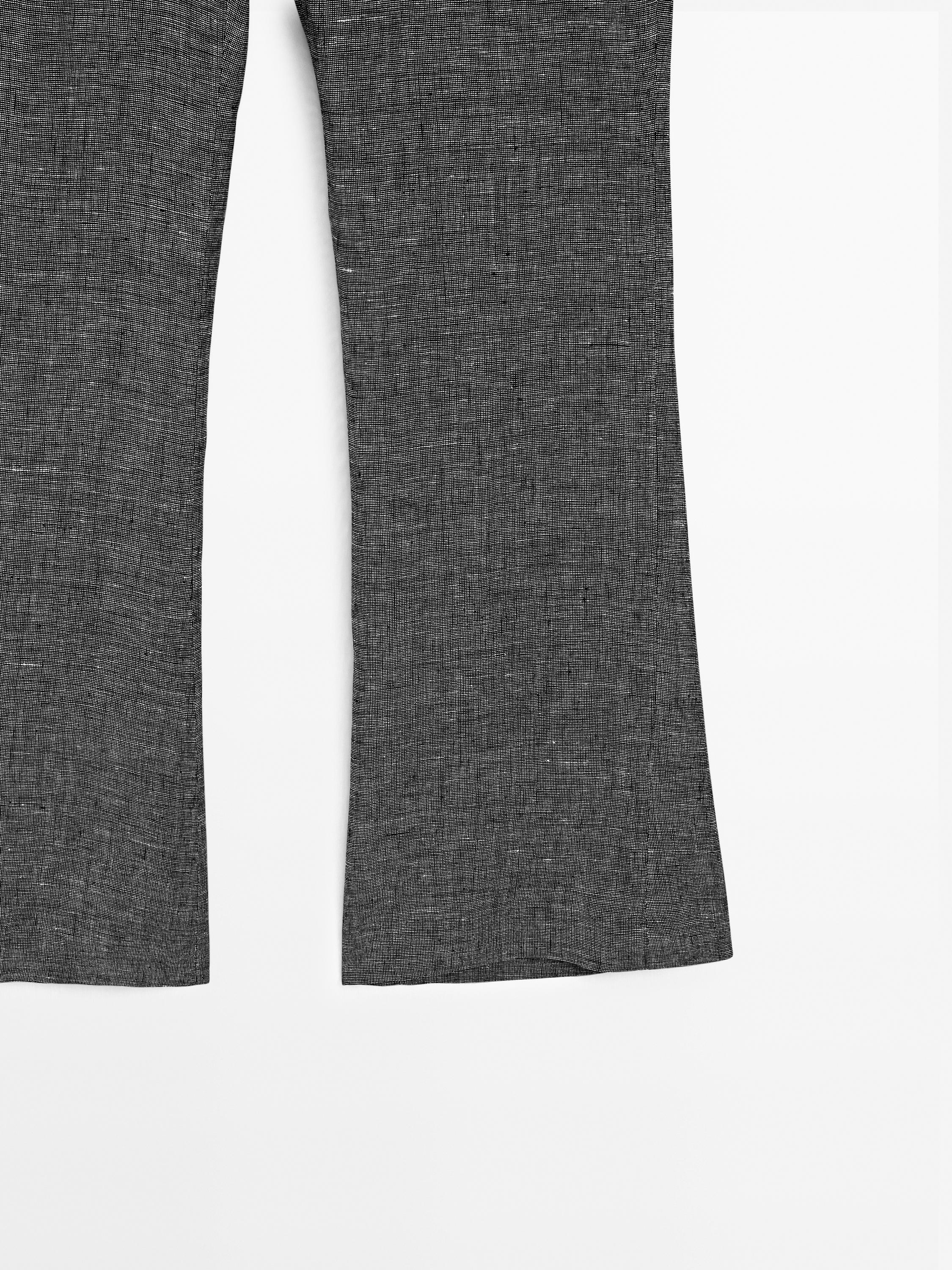 100% linen straight-leg trousers