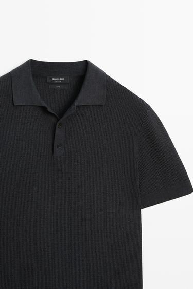 100% cotton button-collar polo shirt — CHARCOAL GREY 4