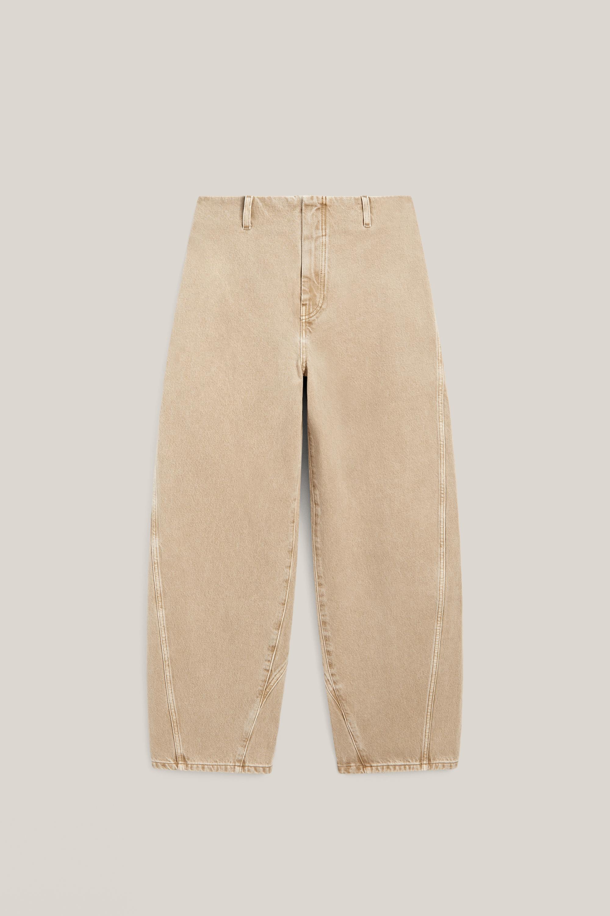 Barrel fit jeans with waist detail - LIMITED EDITION — STONE