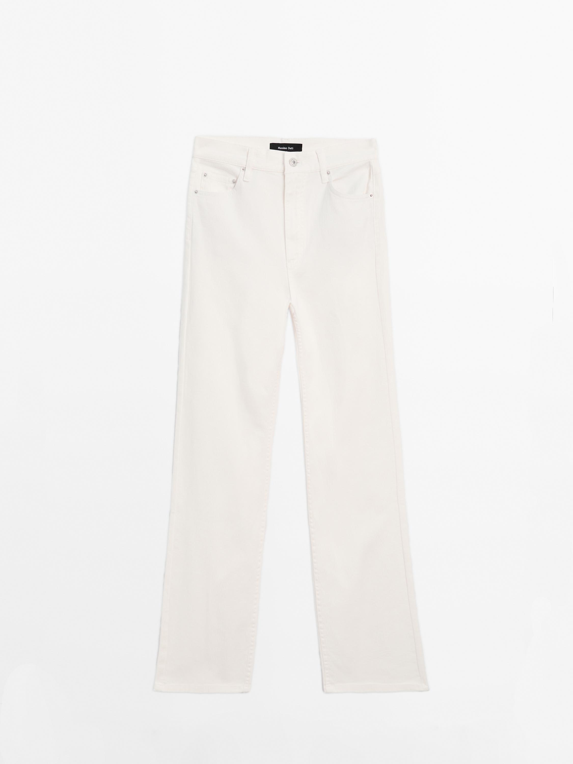 Straight-leg denim trousers with pockets