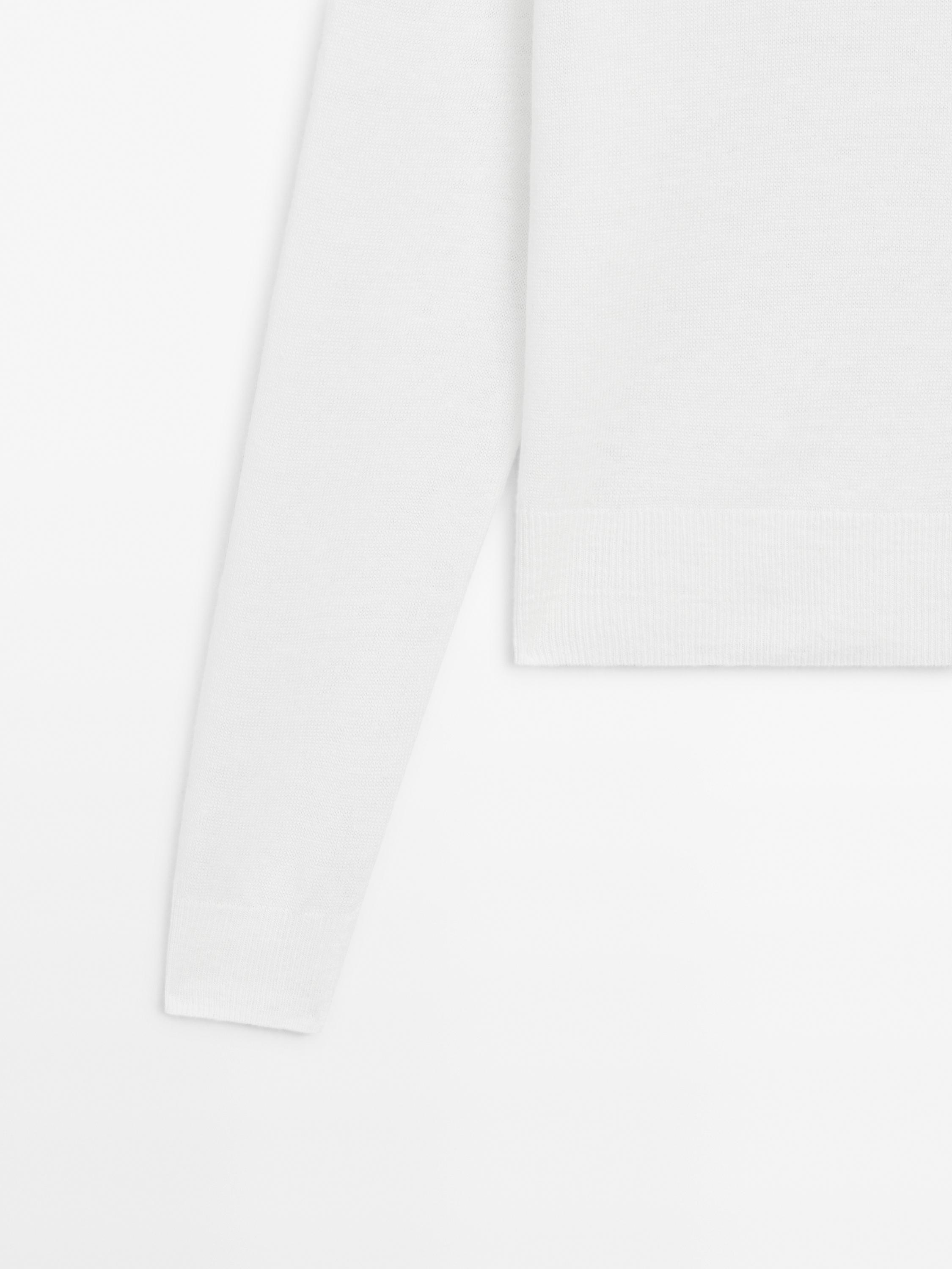 100% linen knit crew neck sweater