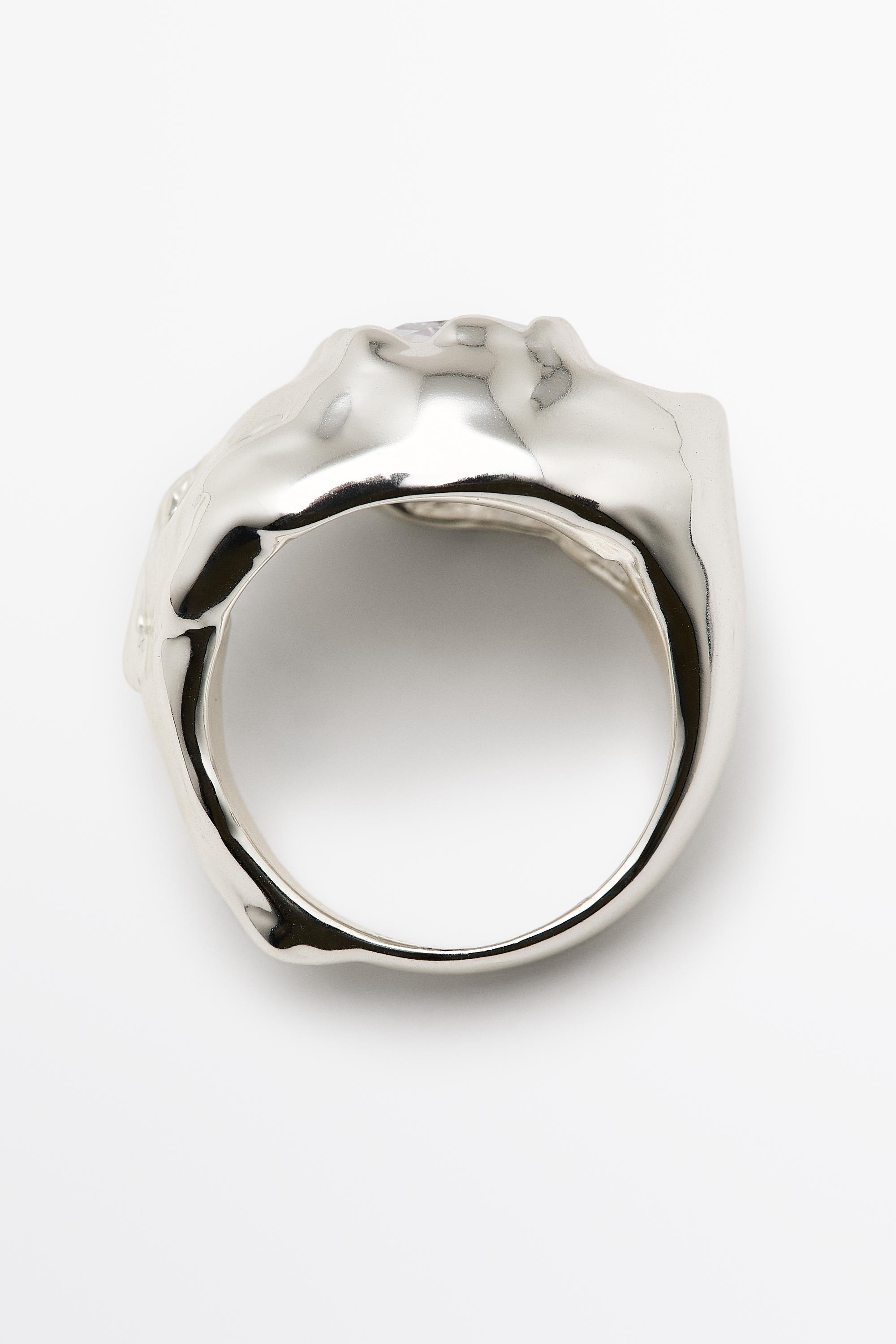 Melted effect shimmery ring — SILVER