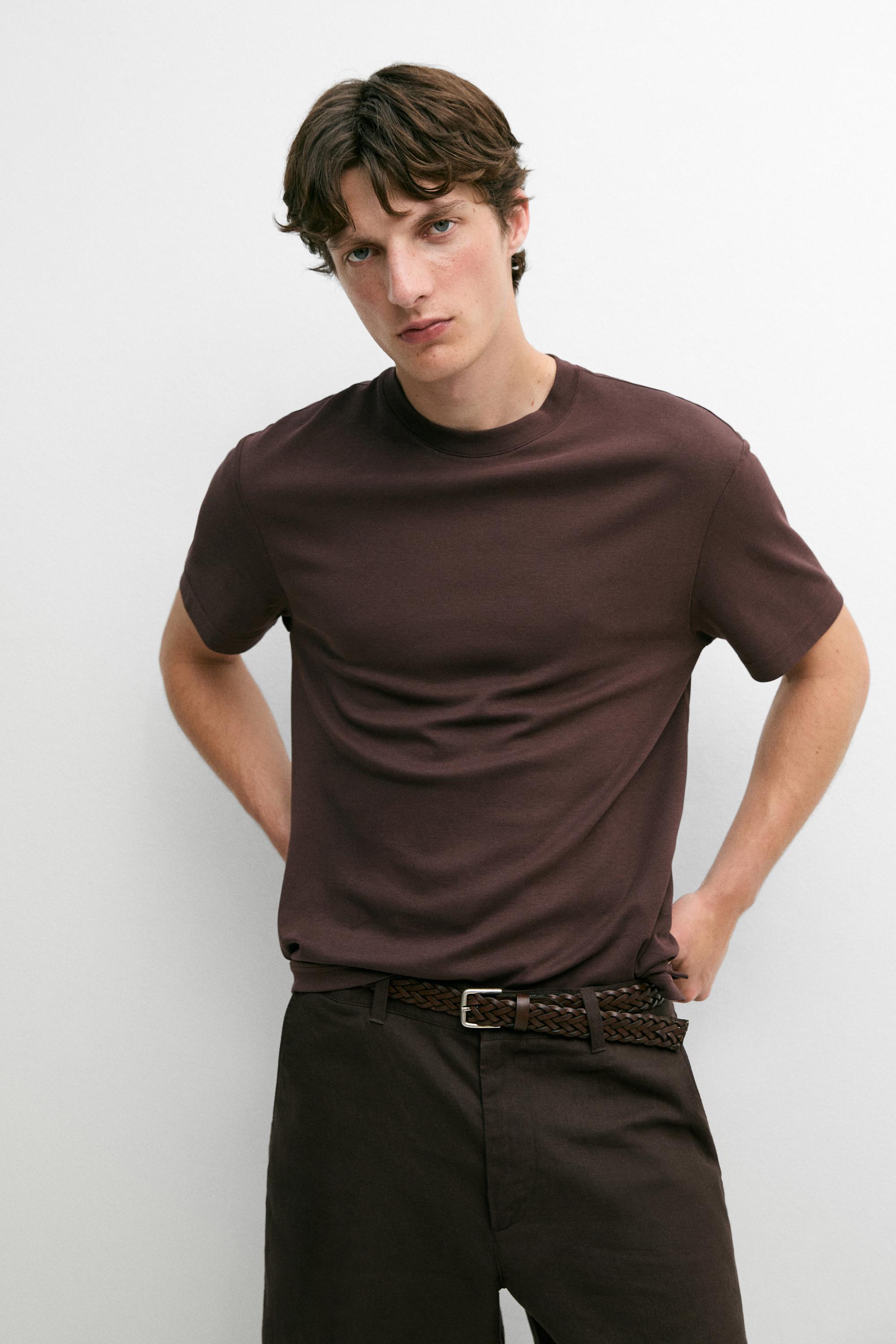 100% cotton short-sleeve T-shirt — MAROON