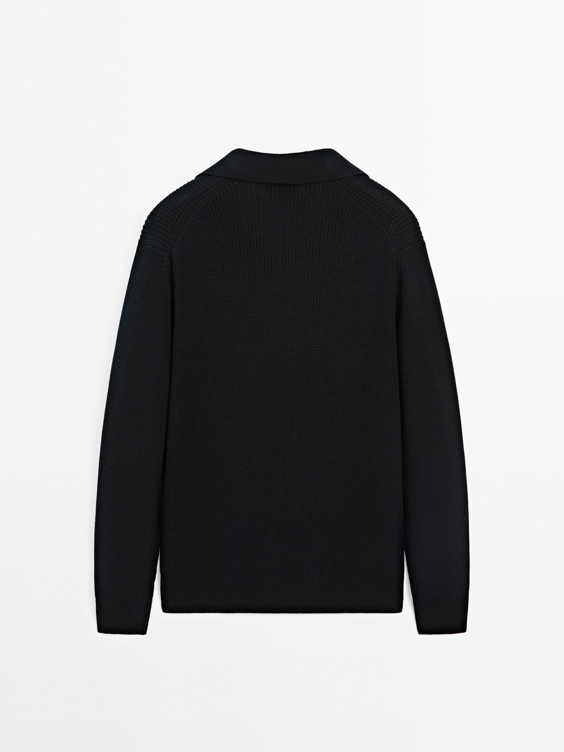 100% cotton ribbed knit sweater