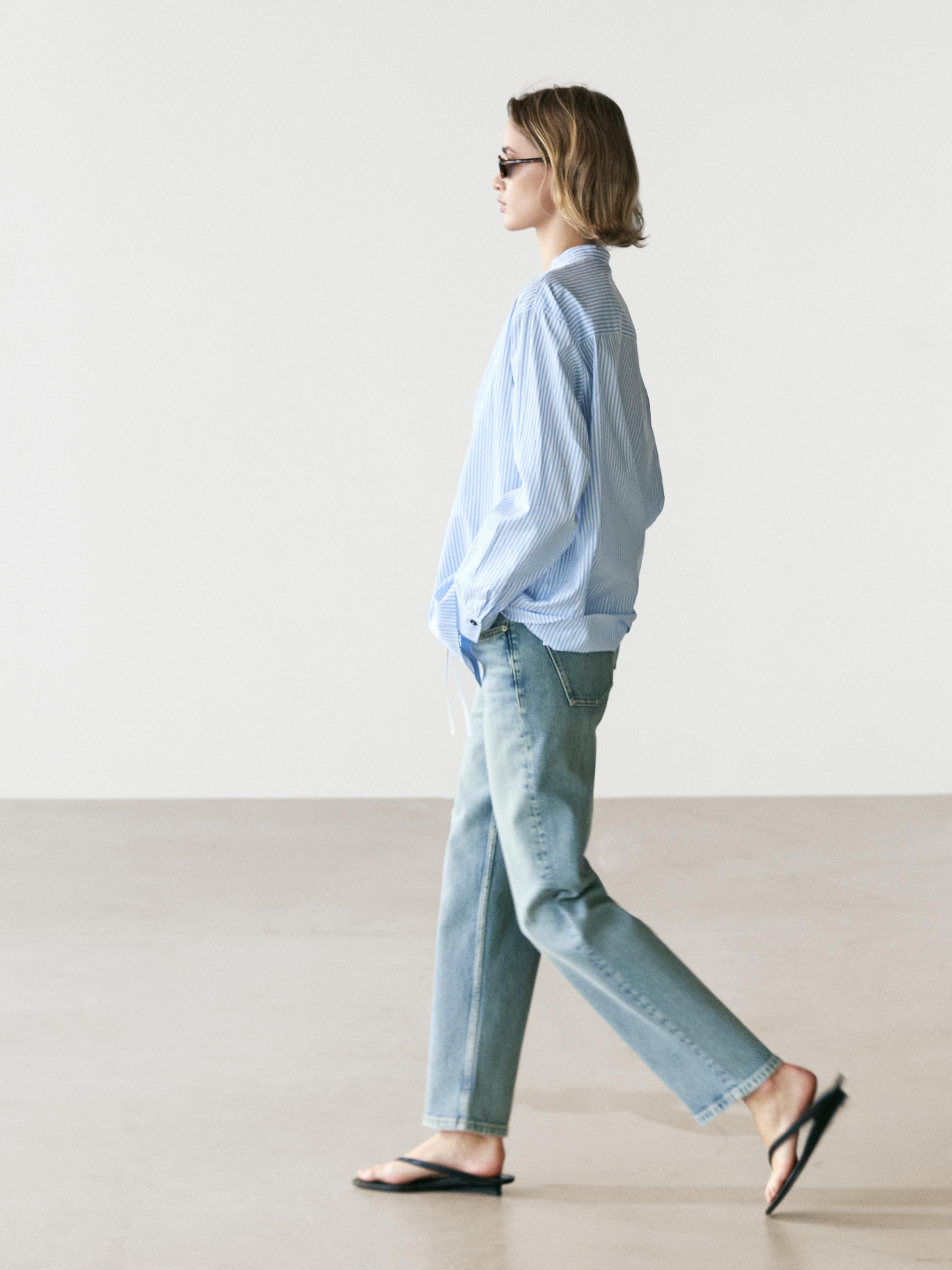 100% cotton striped shirt — SKY BLUE