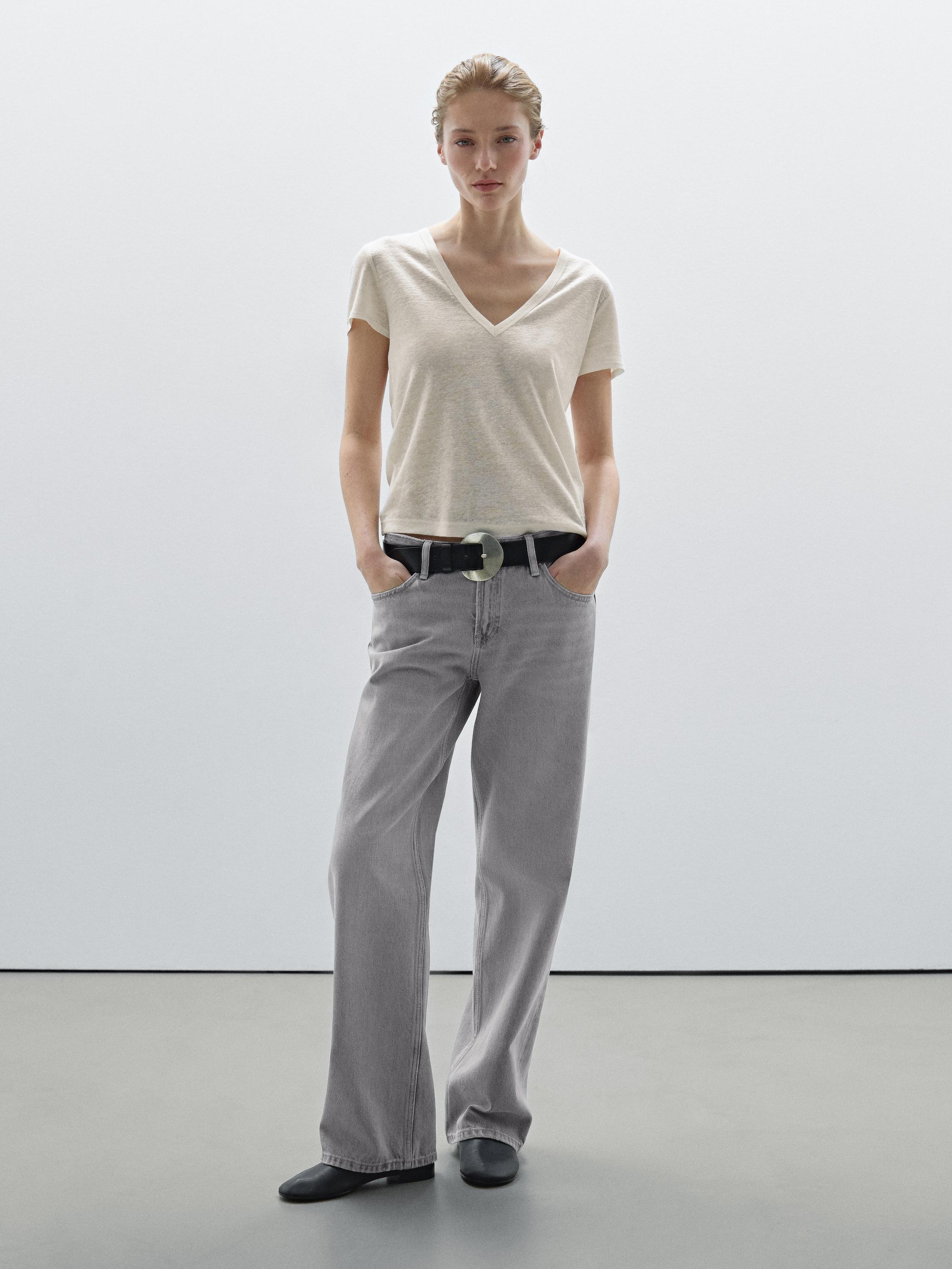 Blugi straight fit cu talie joasă