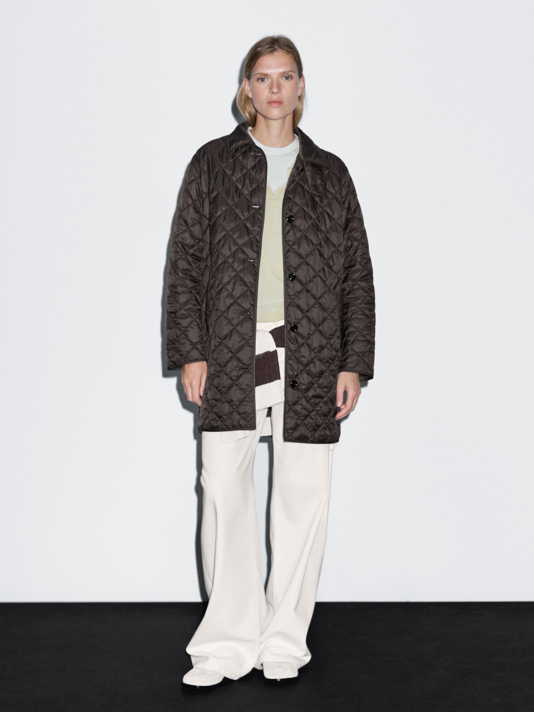 Long lightweight puffer jacket