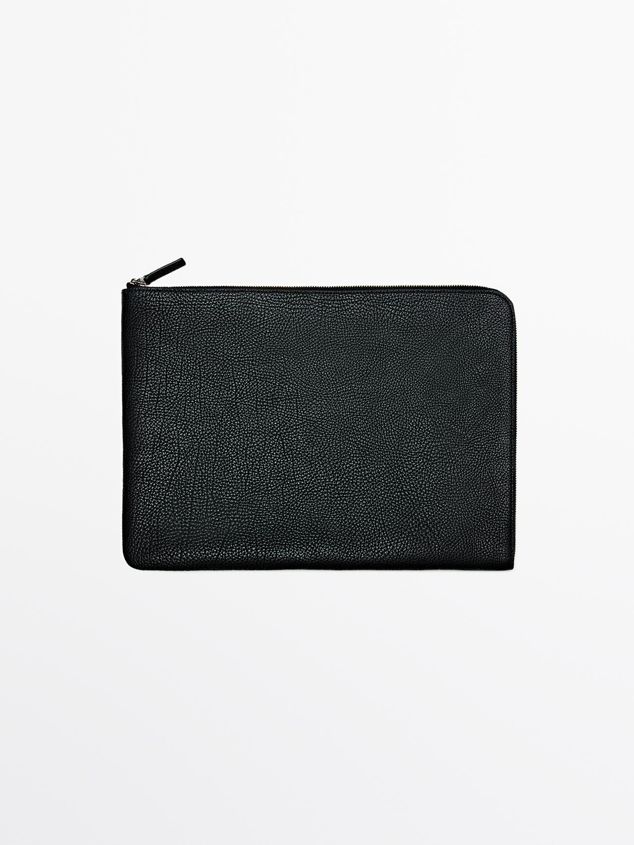 Massimo Dutti - Herre - Clutch-Pung I Nappaskind - Sort - 01
