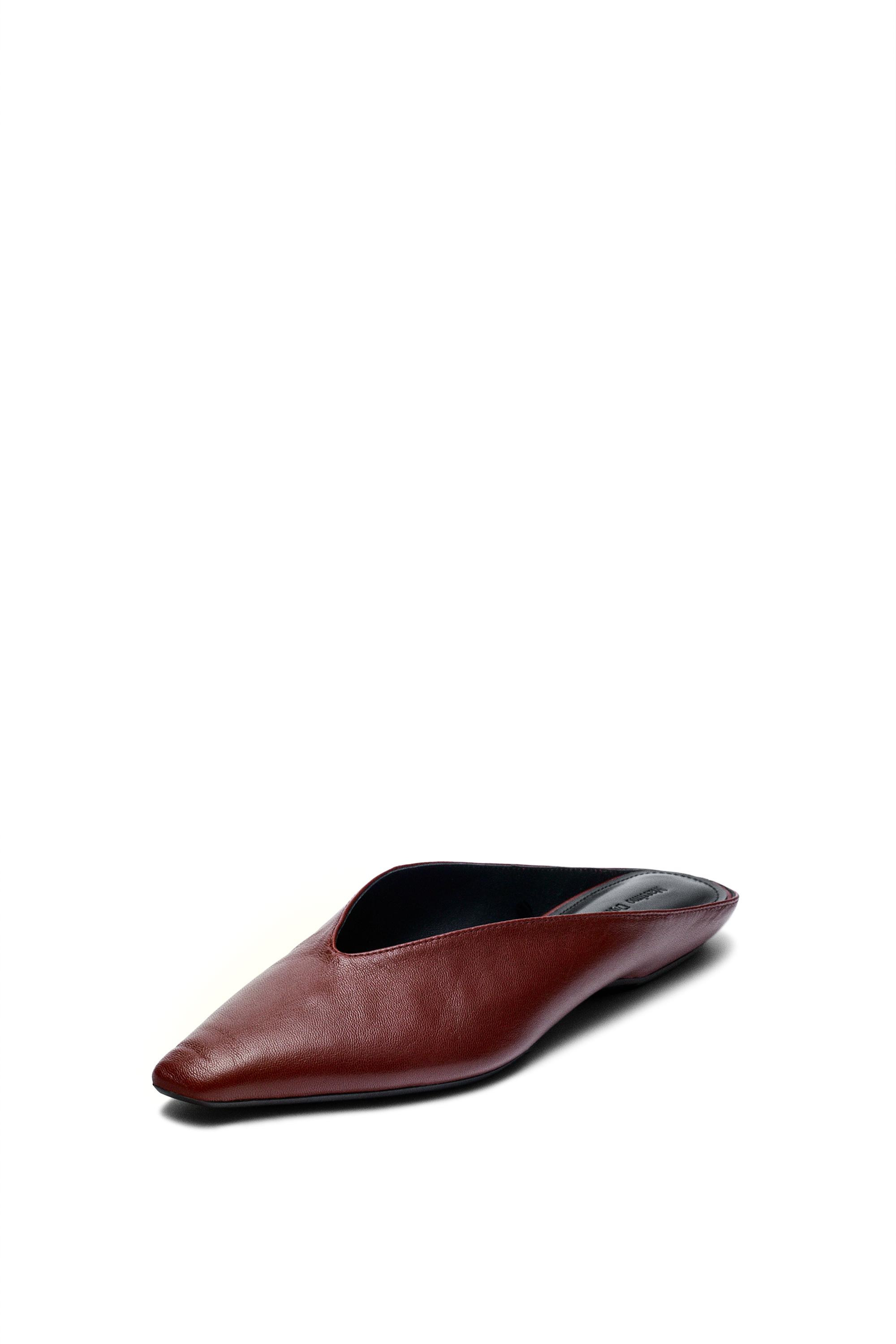 Soft leather mules — BURGUNDY
