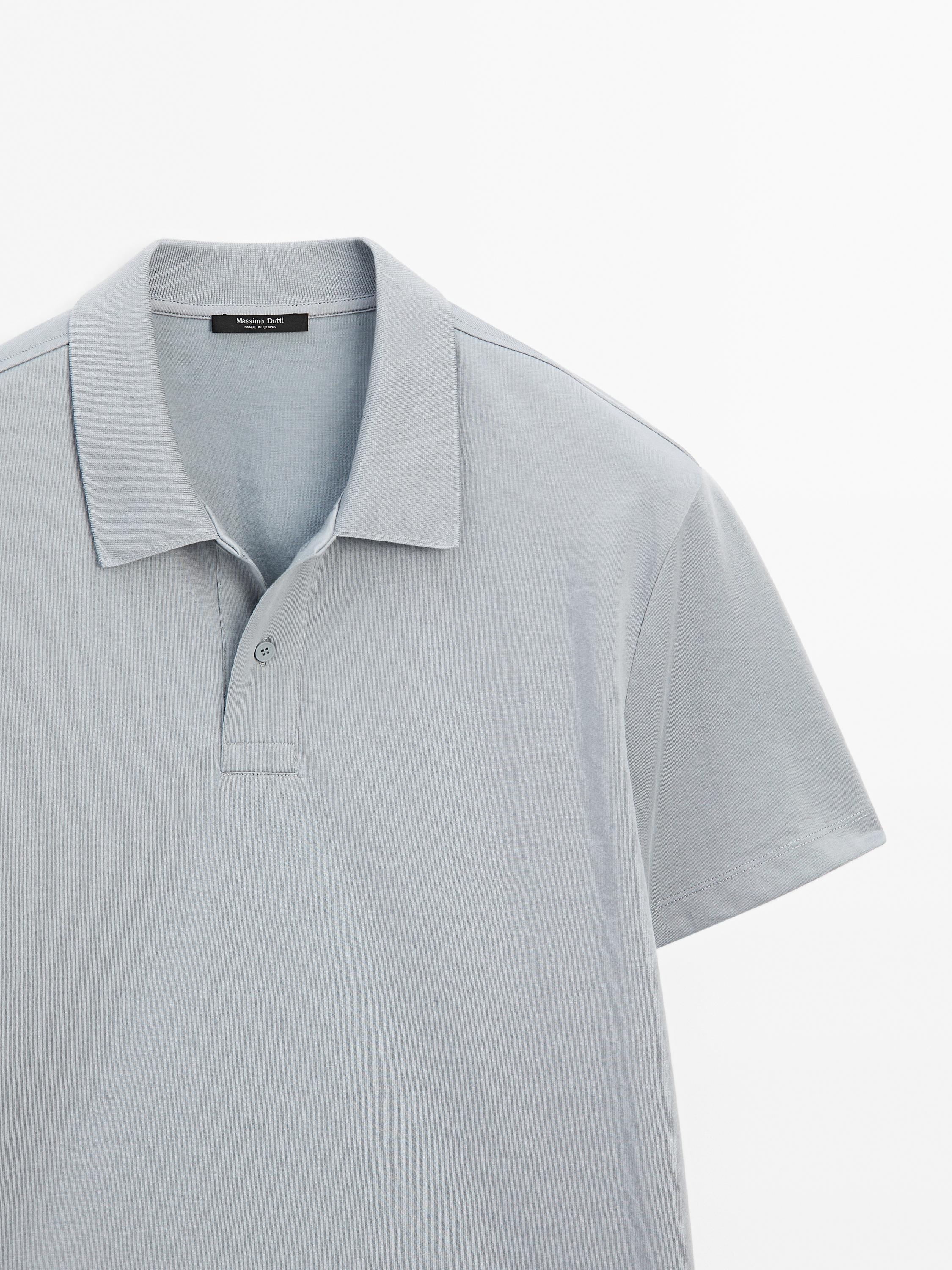 Cotton blend short sleeve polo shirt