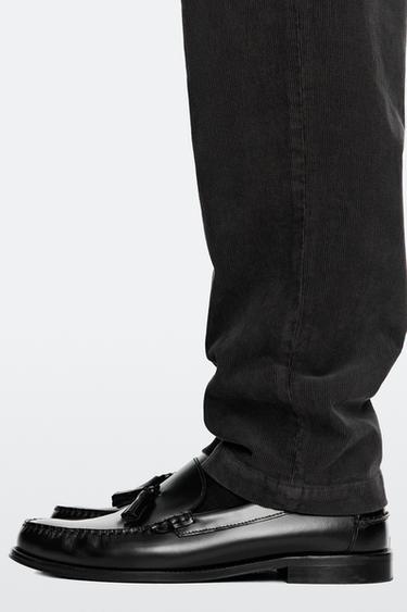 Leather tassel loafer — BLACK 4