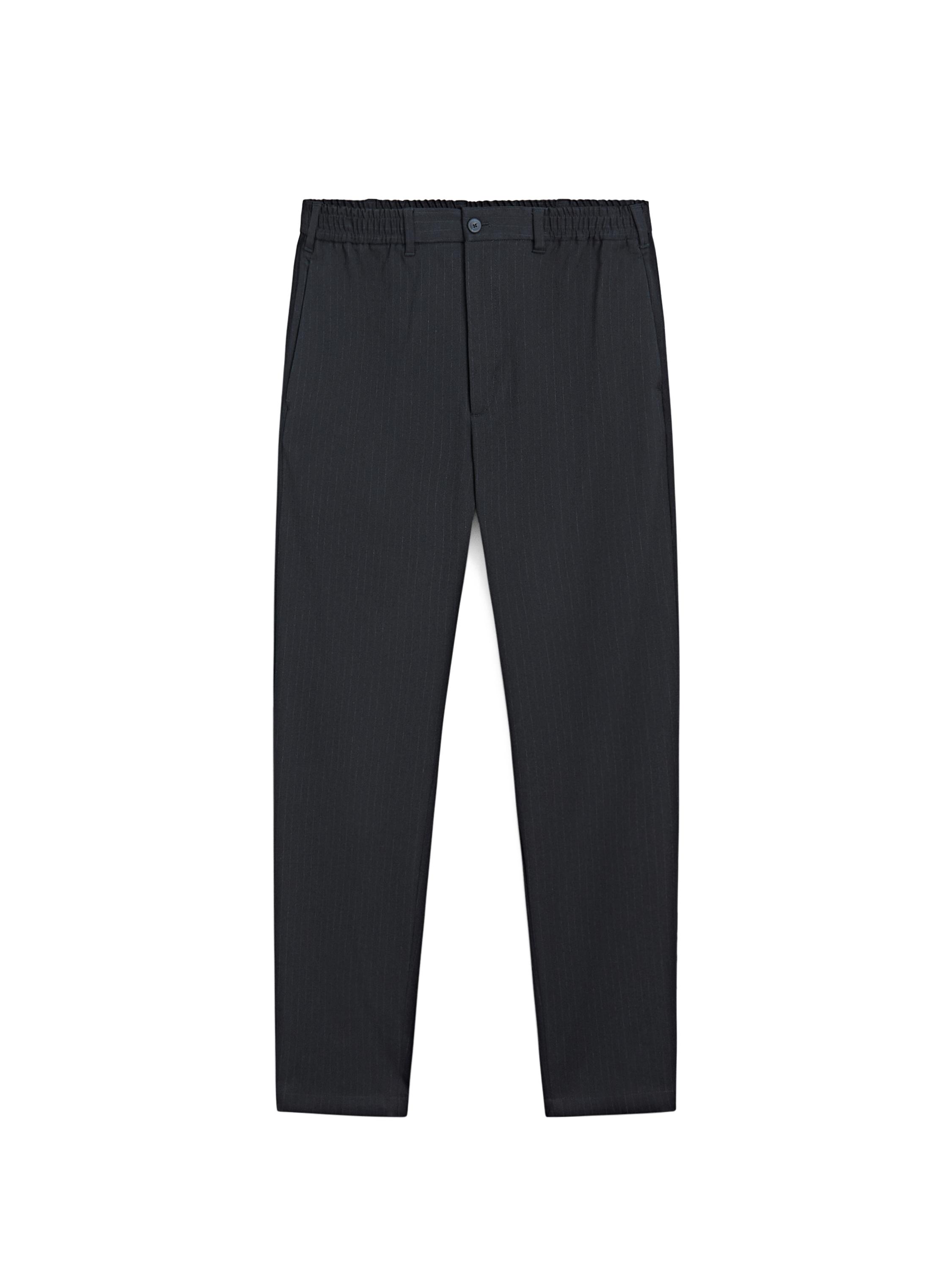 Striped jogger fit trousers — NAVY BLUE