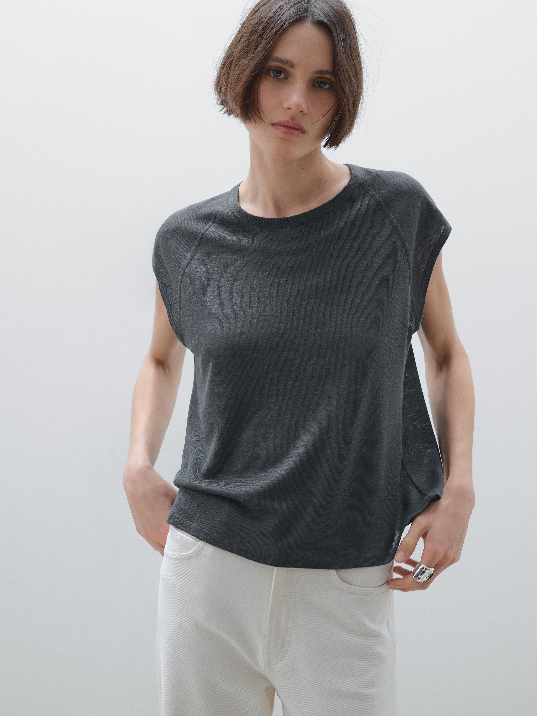 Tricou ușor rib din in 100%