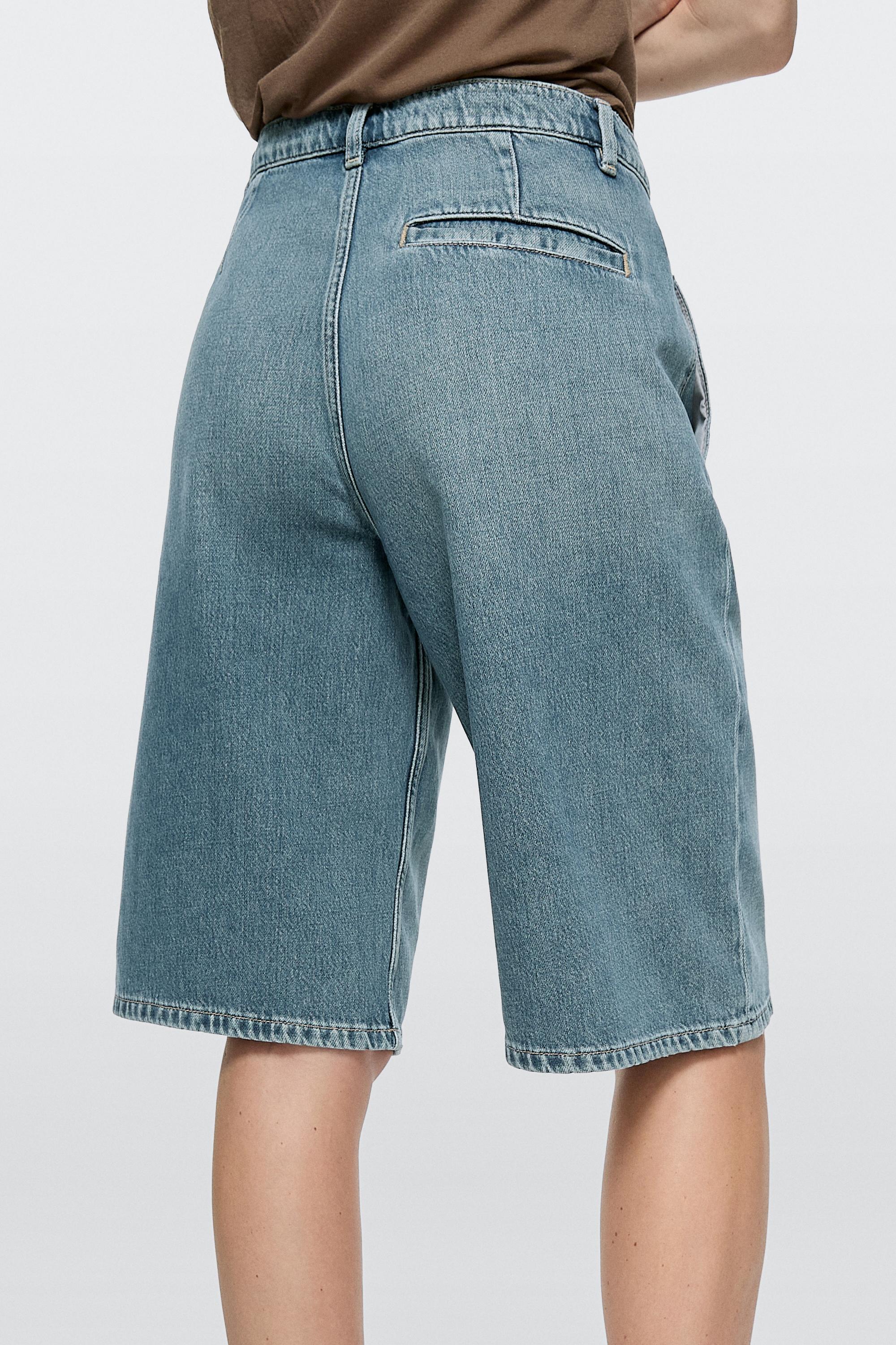 Long denim Bermuda shorts — MEDIUM BLUE