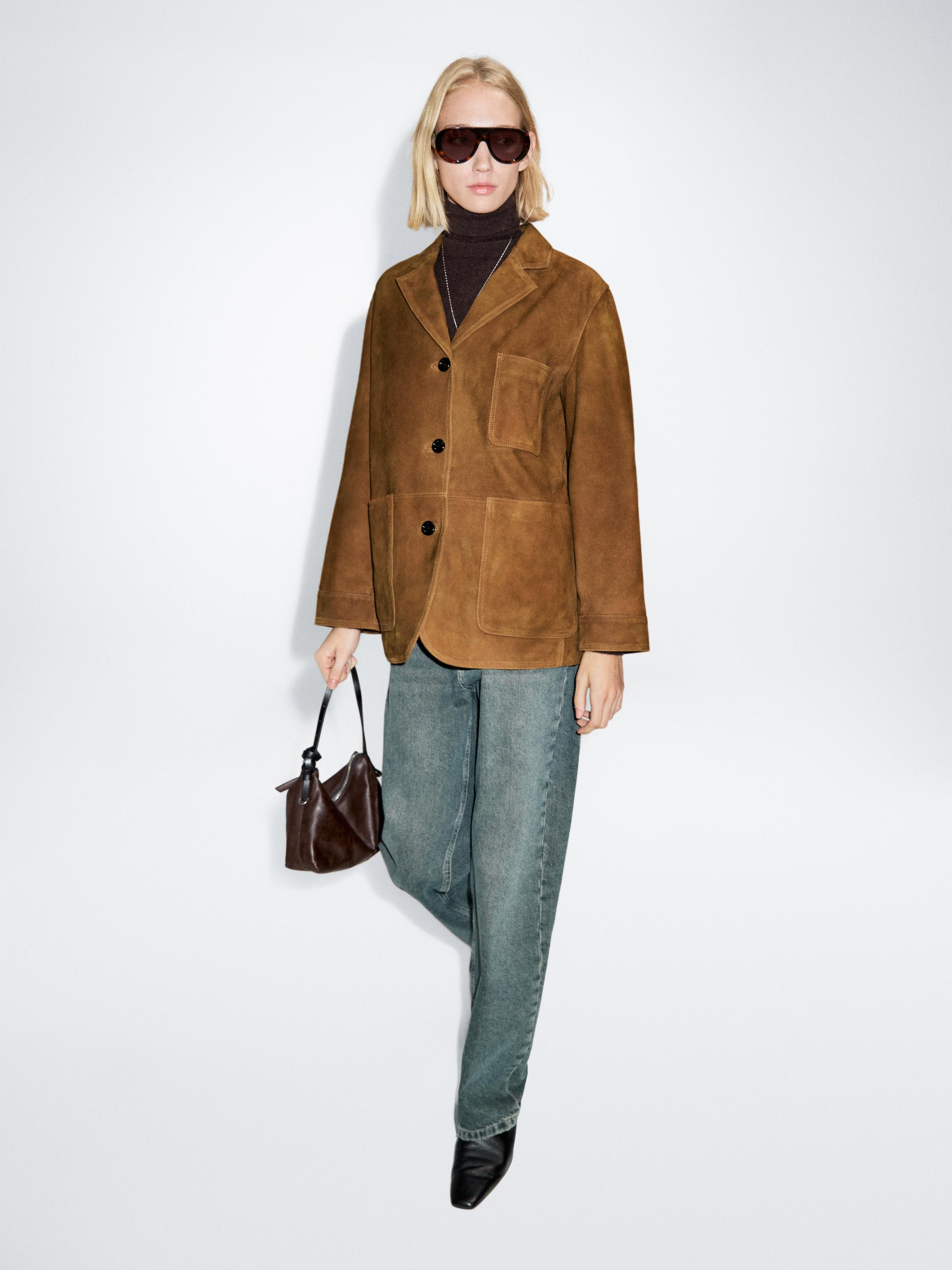 Cepli süet deri blazer