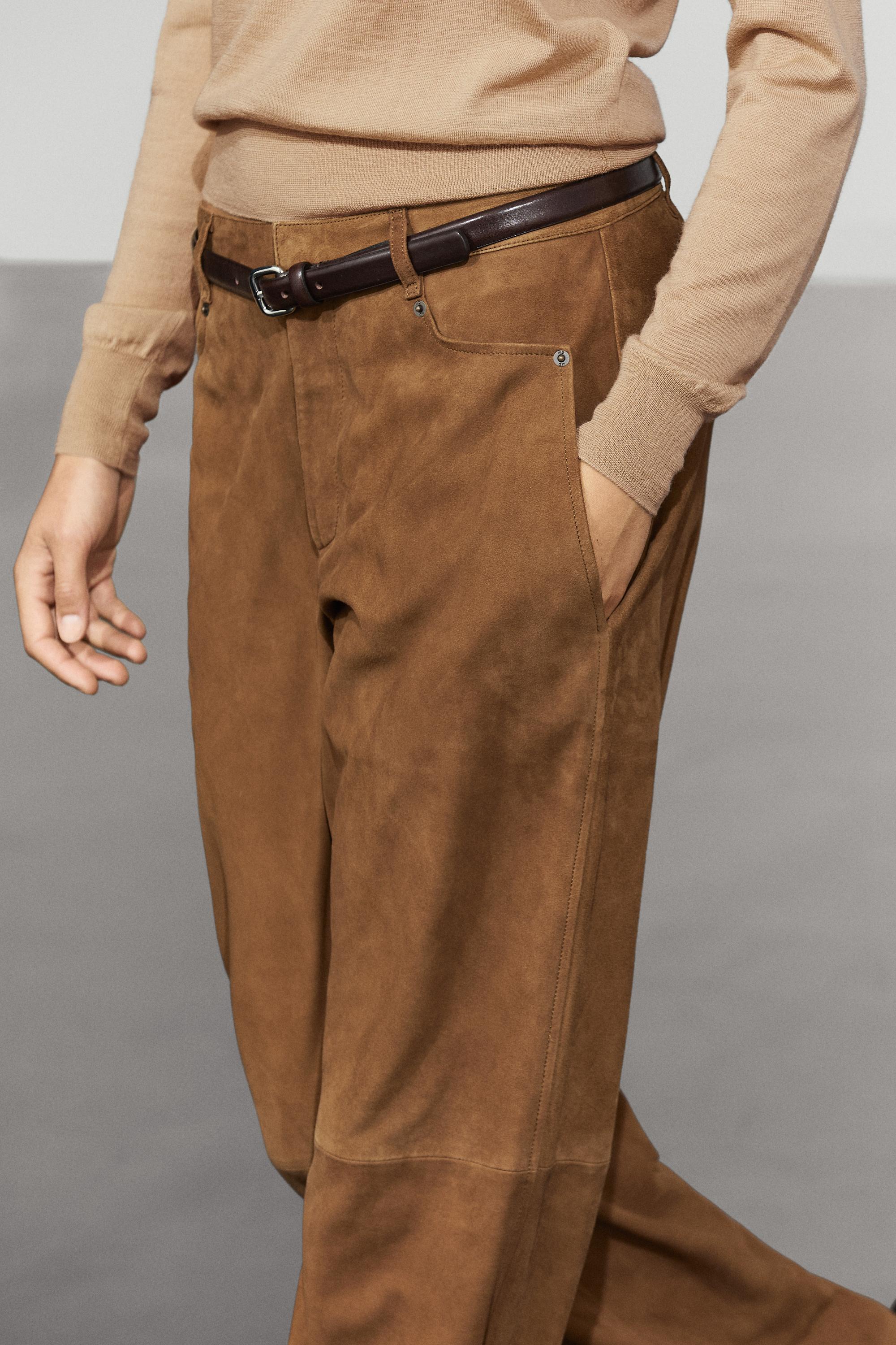 Suede leather pants — Washed