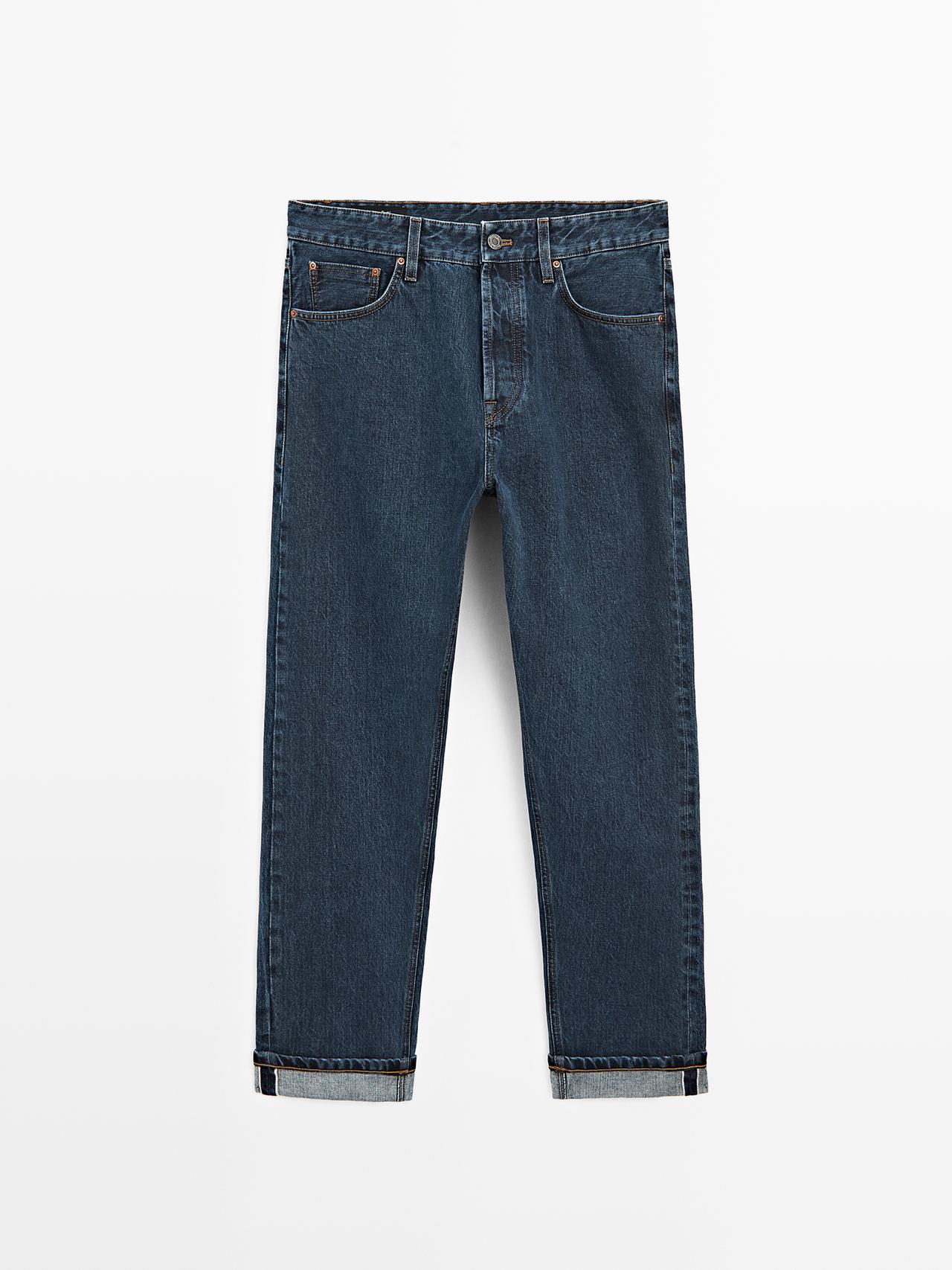 Massimo Dutti - Herre - Selvedge Fit Jeans - Indigoblå - 36