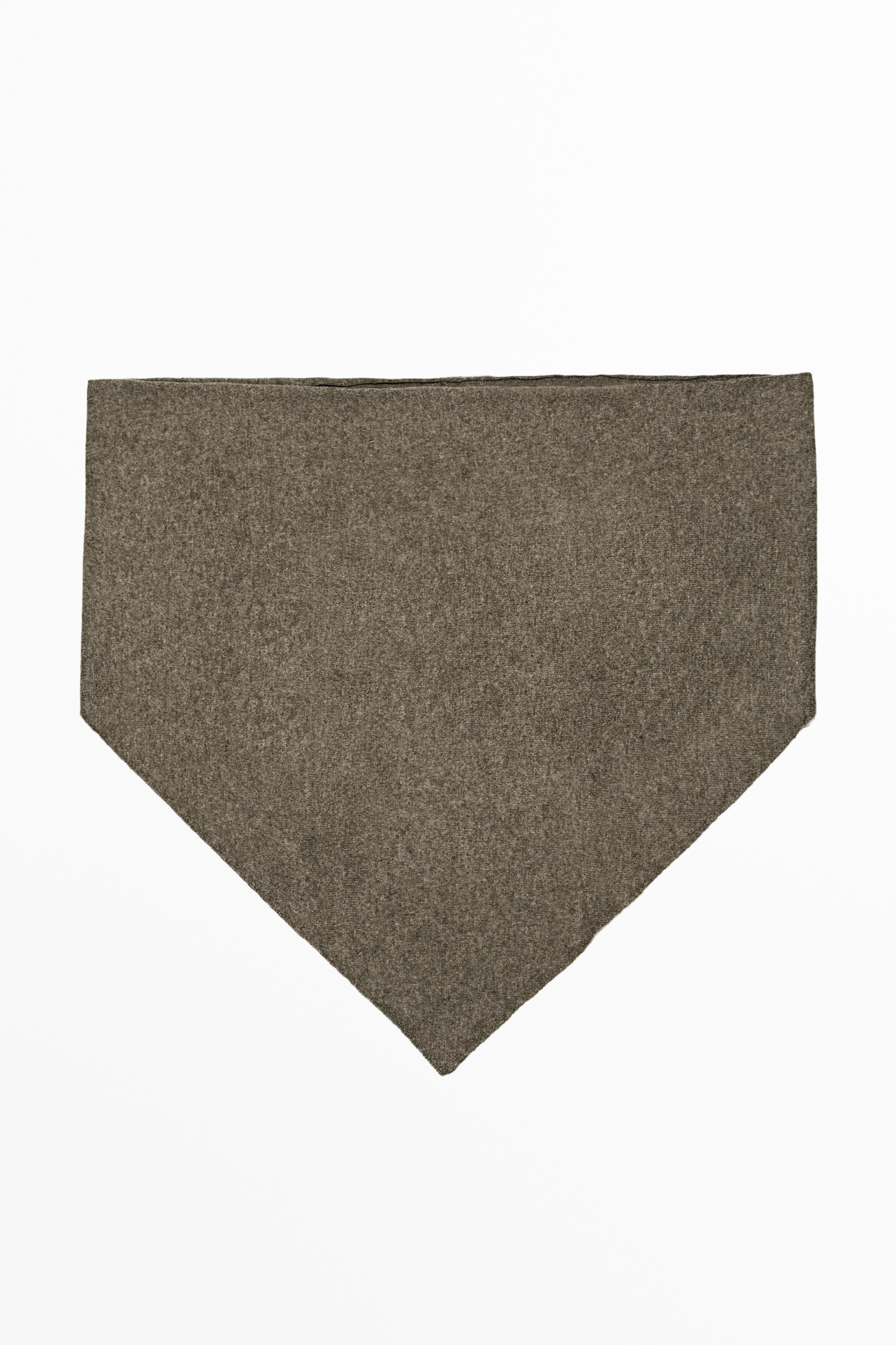 Medium wool cashmere blend knit bandana — DARK KHAKI