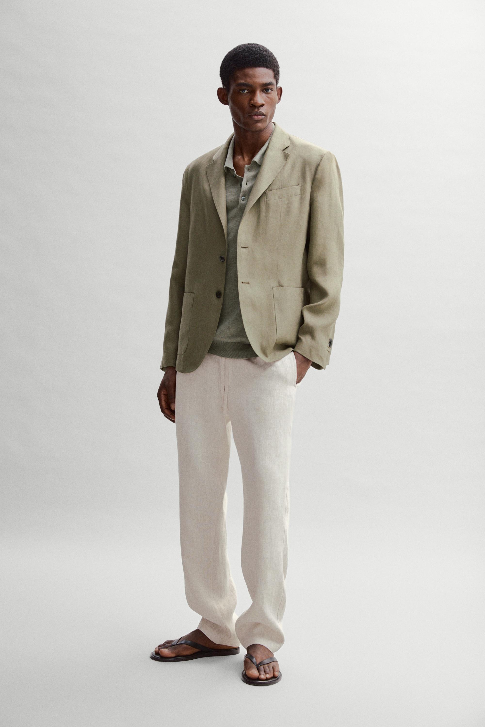 100% linen blazer — GREENISH