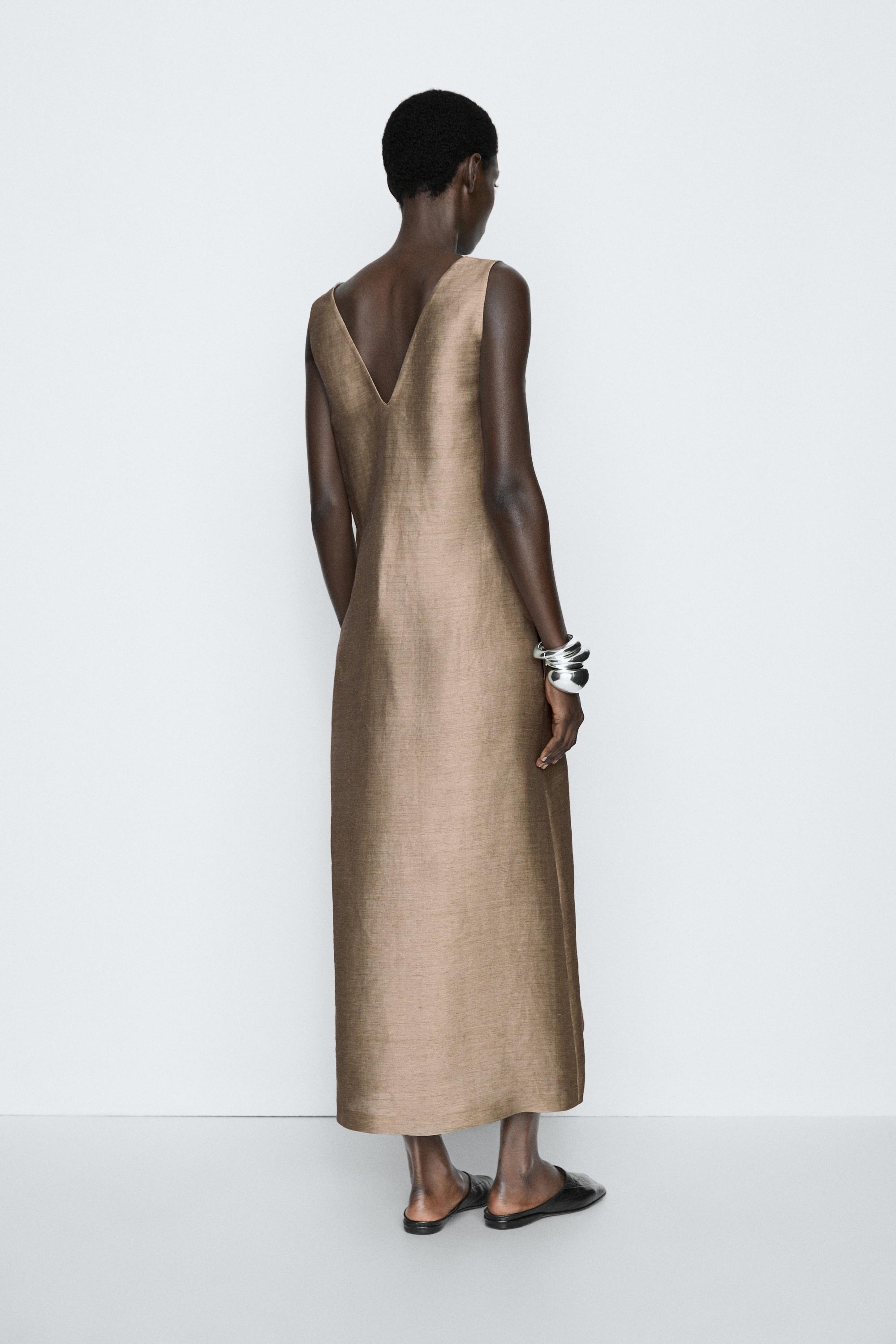 Wide strap midi dress - STUDIO — STONE