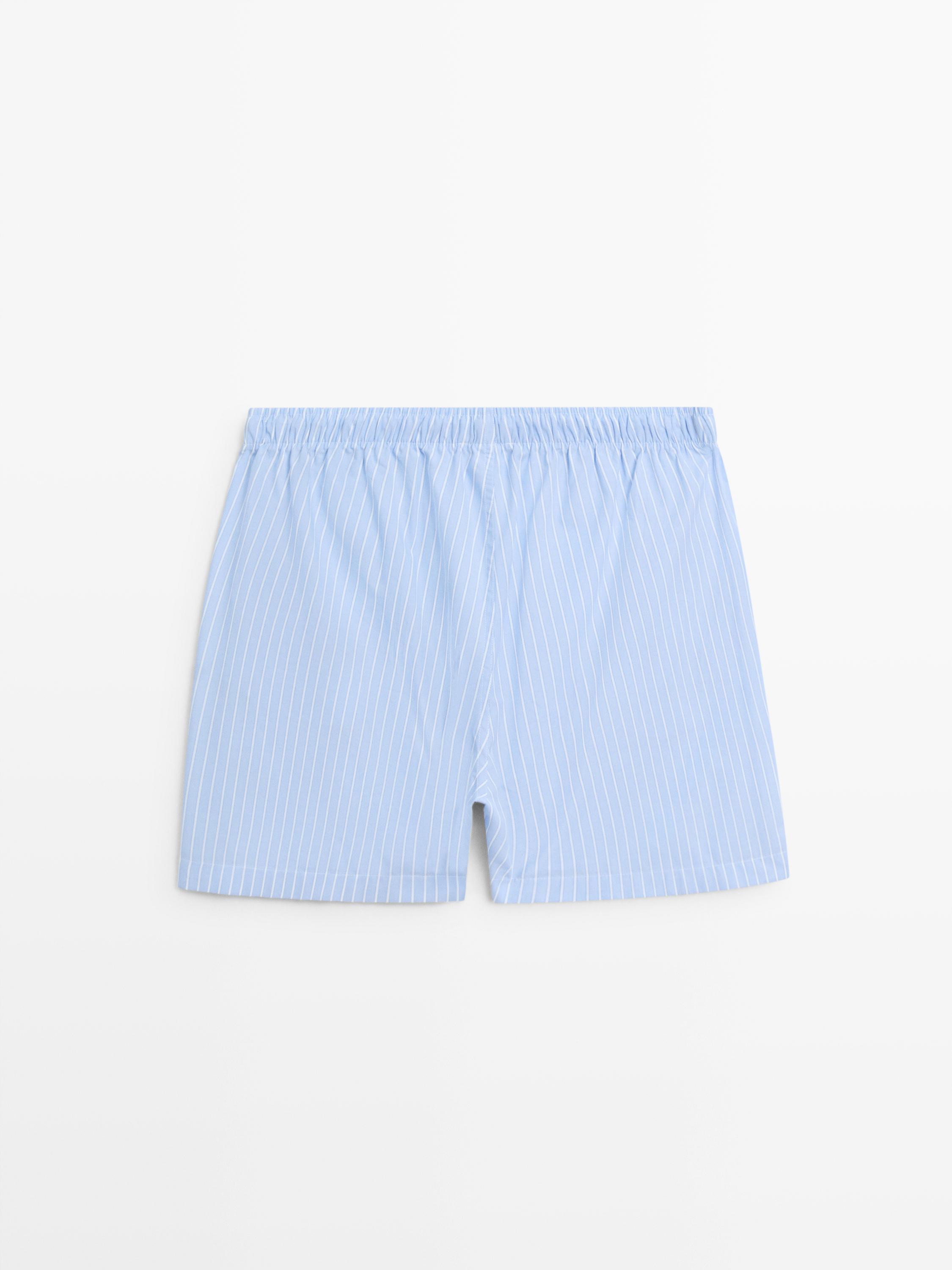 Short sleeve pyjama top and striped trousers — SKY BLUE