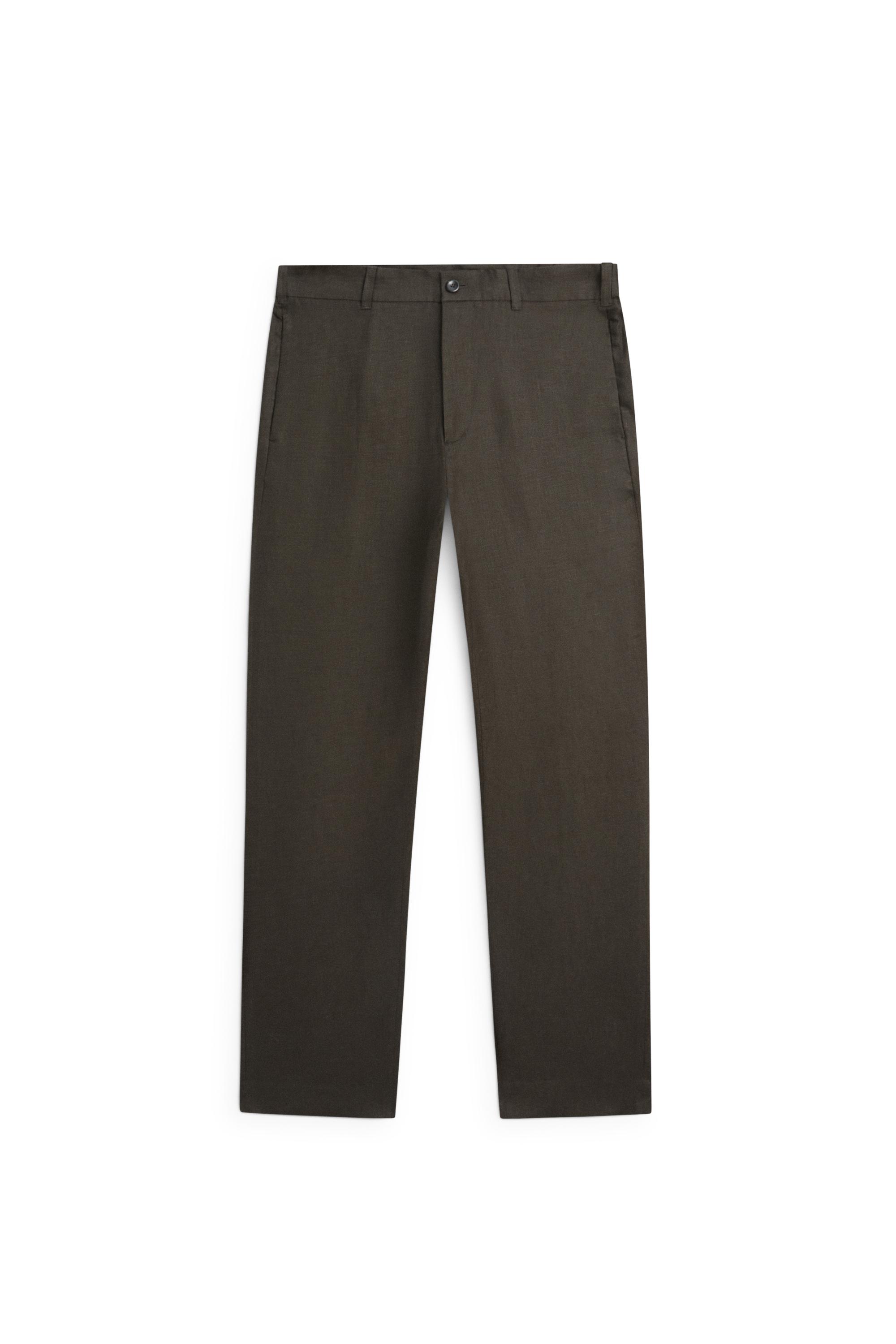 Tapered fit linen pants — GREEN