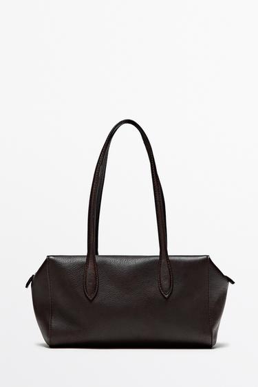 Nappa leather mini satchel — BROWN 2