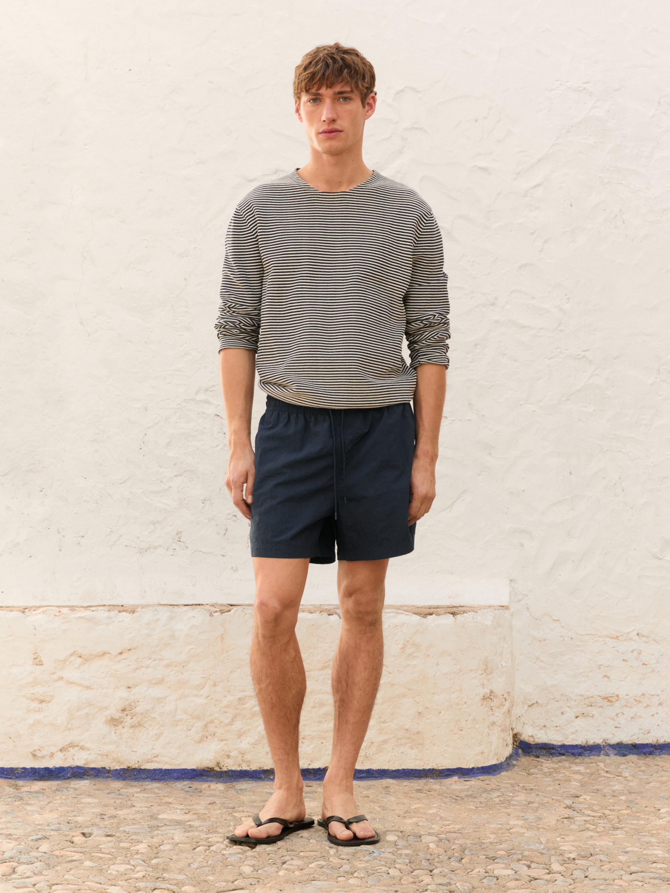 Plain short fit swimming trunks