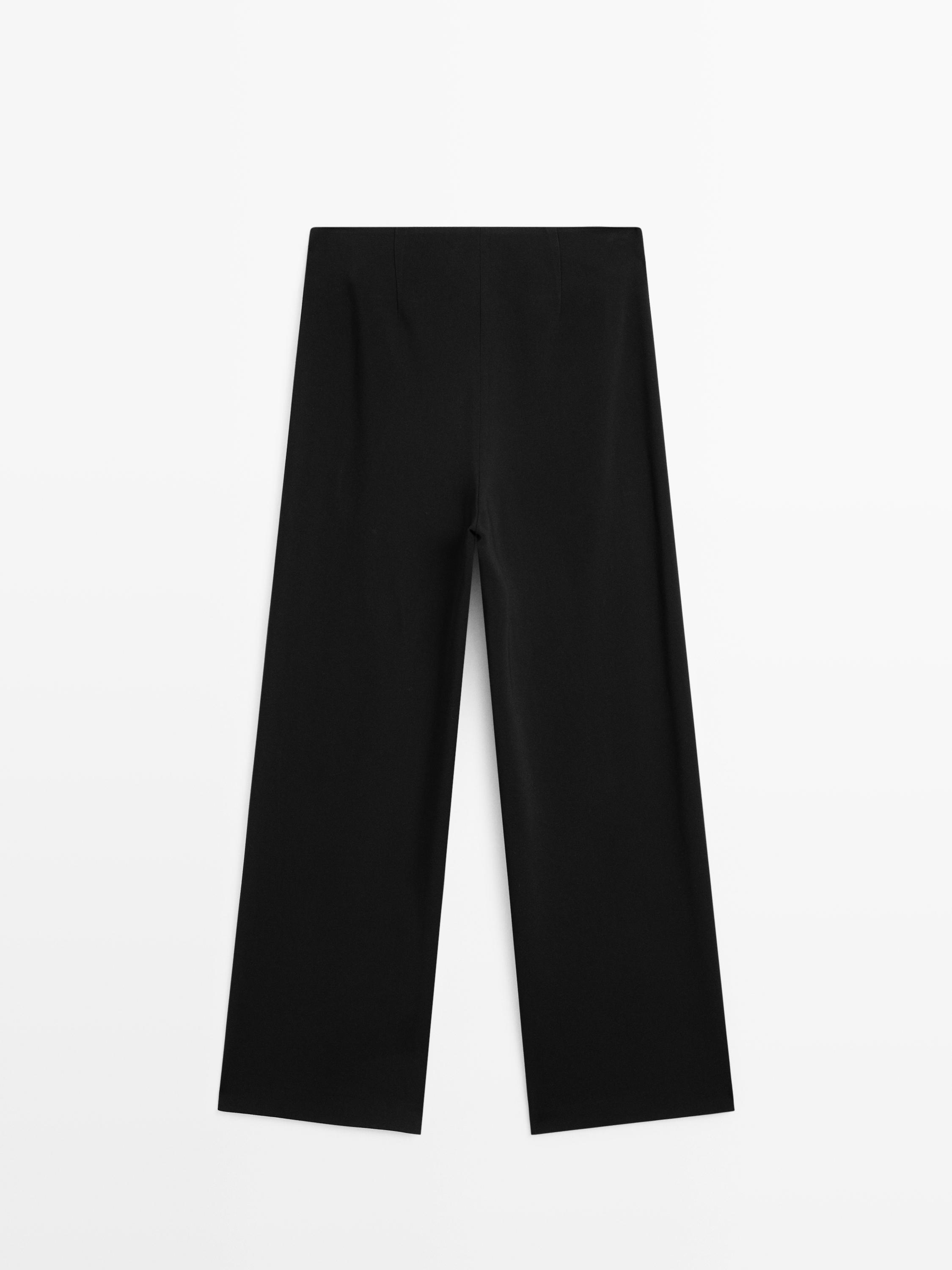 Krepe straight fit pantolon