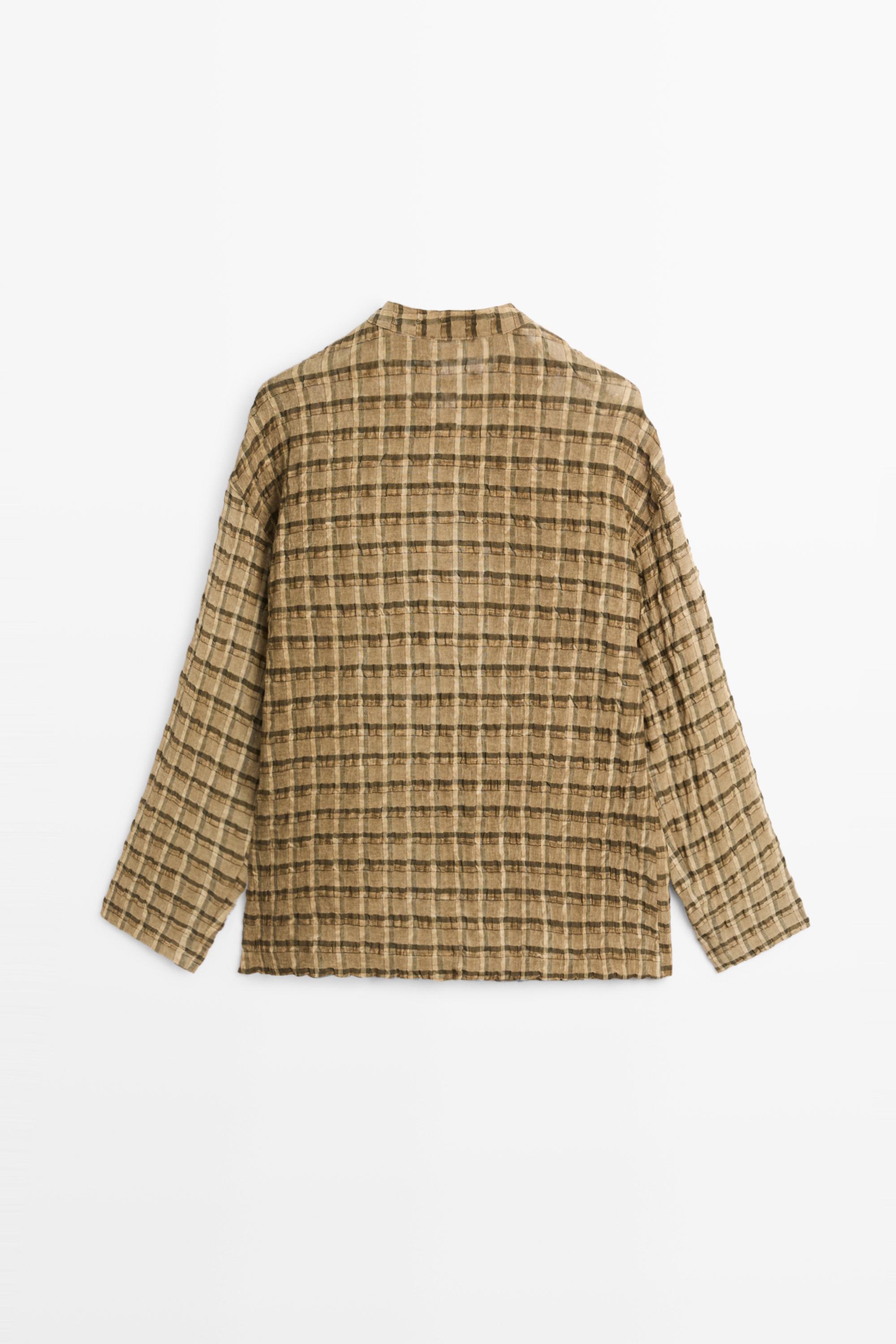 Flowing checkered shirt — MUSTARD YELLOW