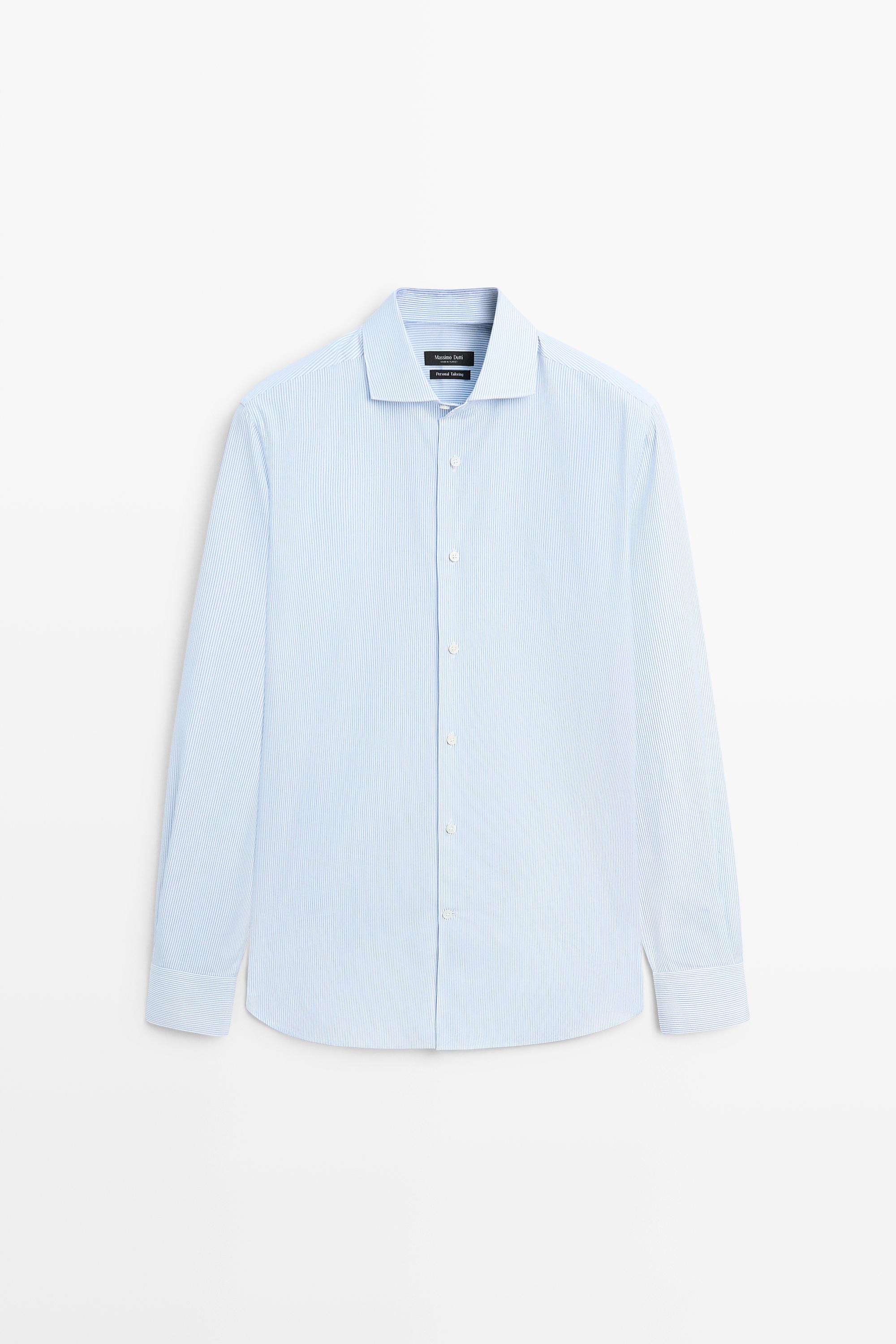 100% Cotton Striped Shirt — WHITE