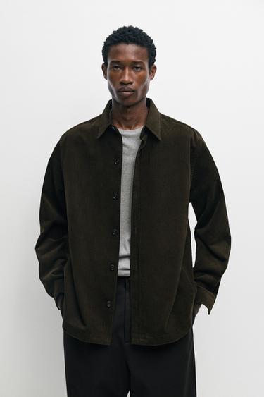 100% cotton corduroy overshirt — GREEN 3