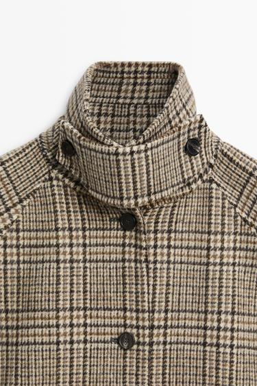 Wool blend check trench coat — Off white 4