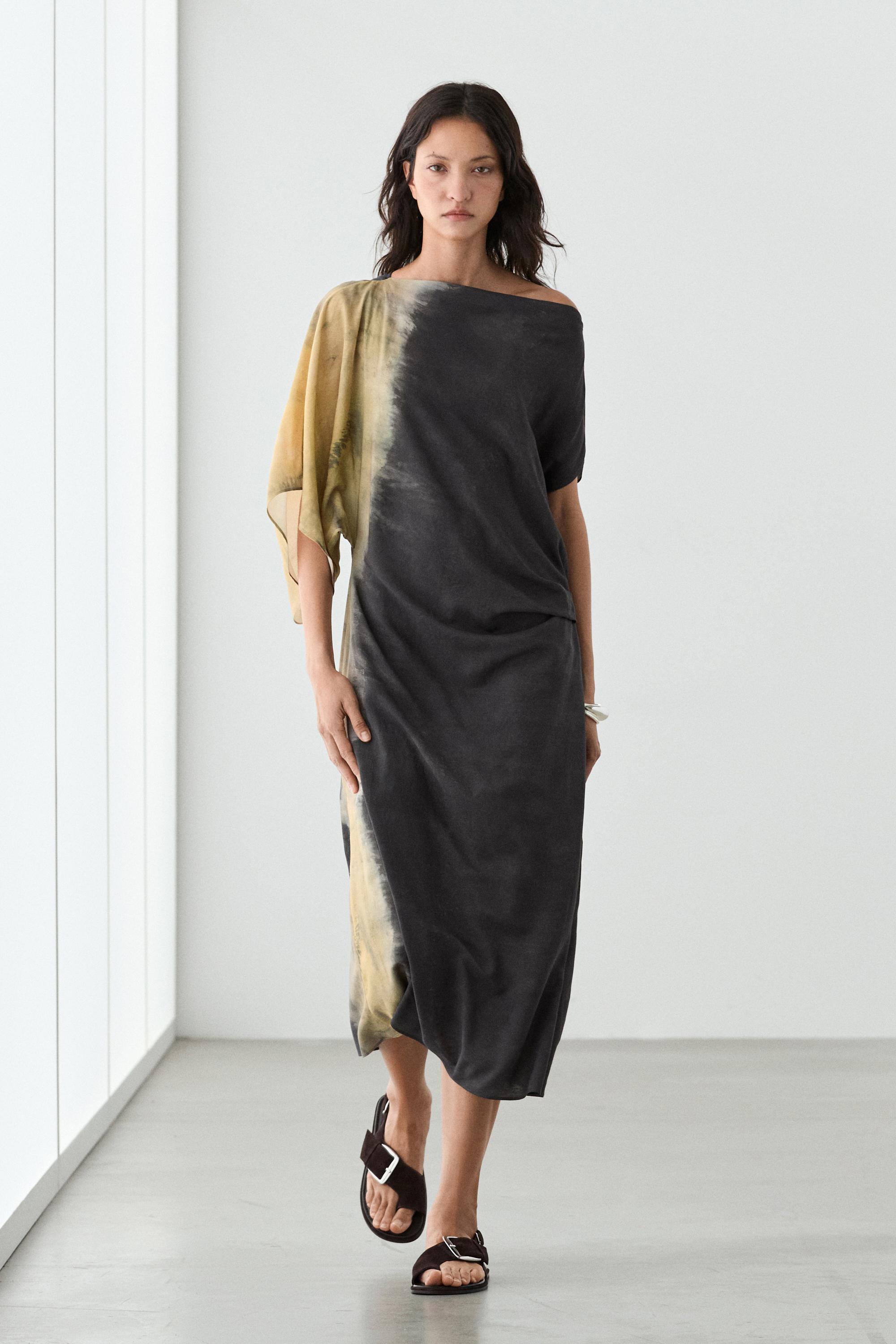 Robe midi imprimée tie-dye