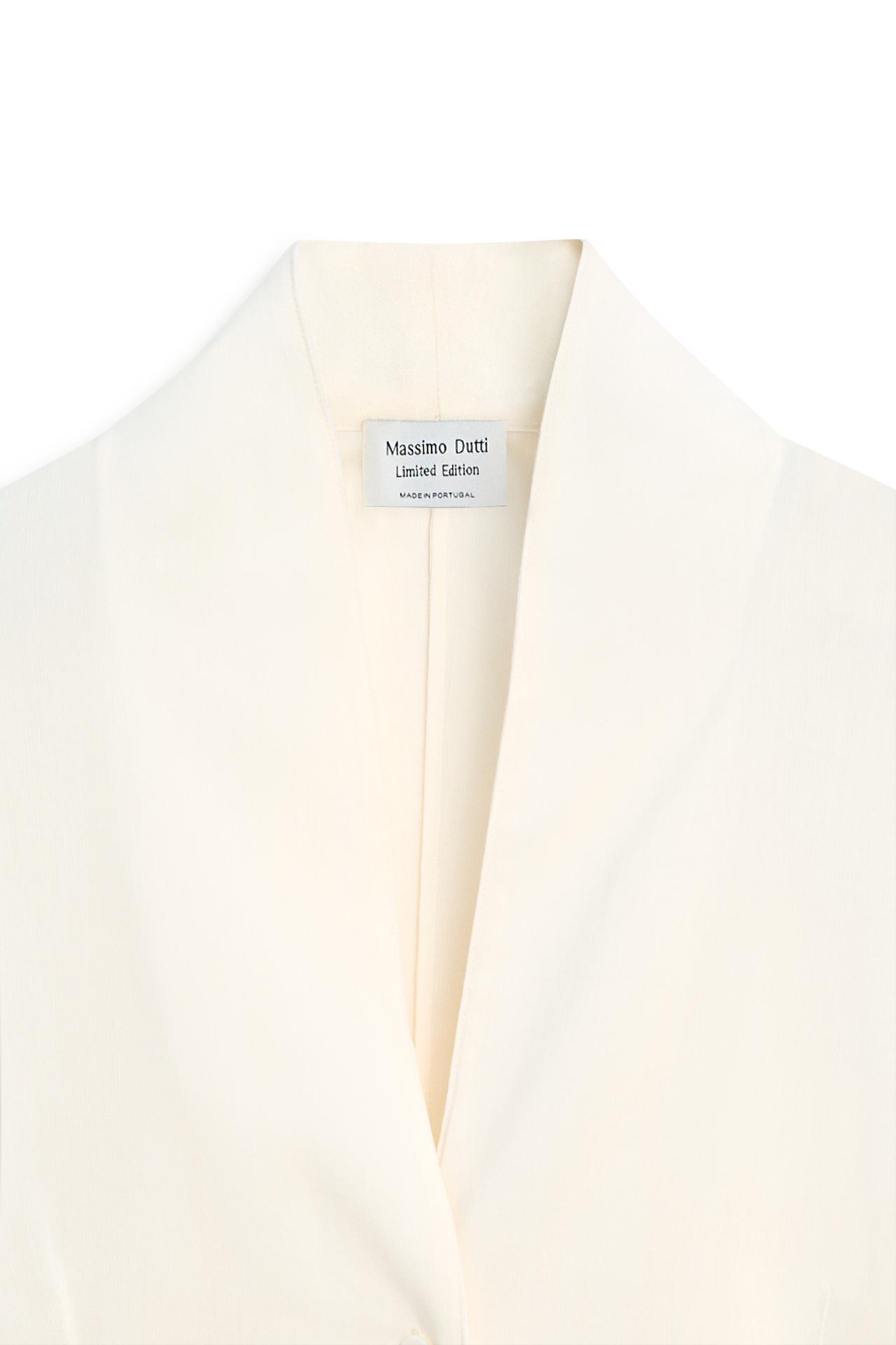 Flowing shirt with tuxedo-style collar detail - LIMITED EDITION — CREAM