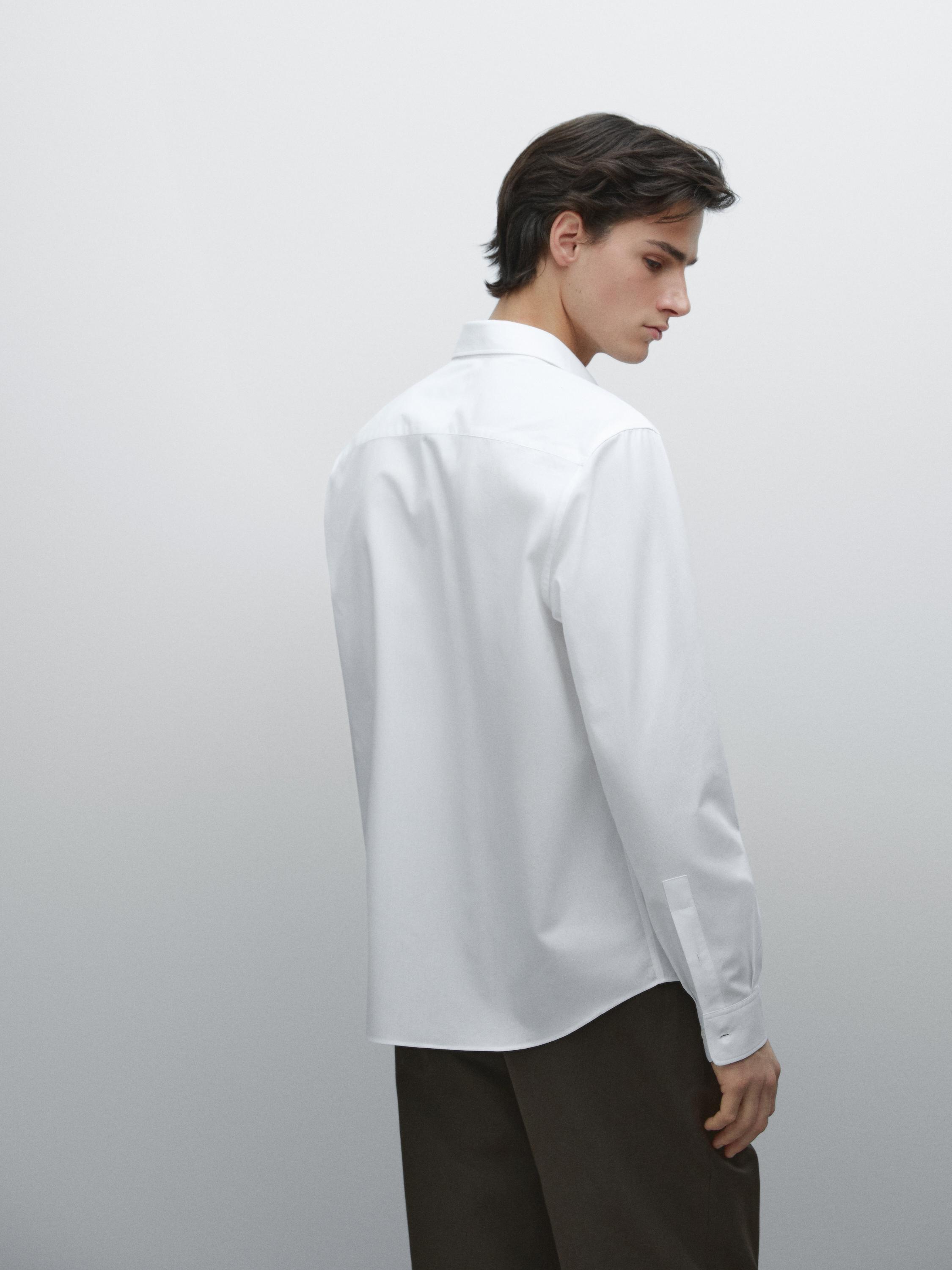 Regular fit textured shirt with small check print